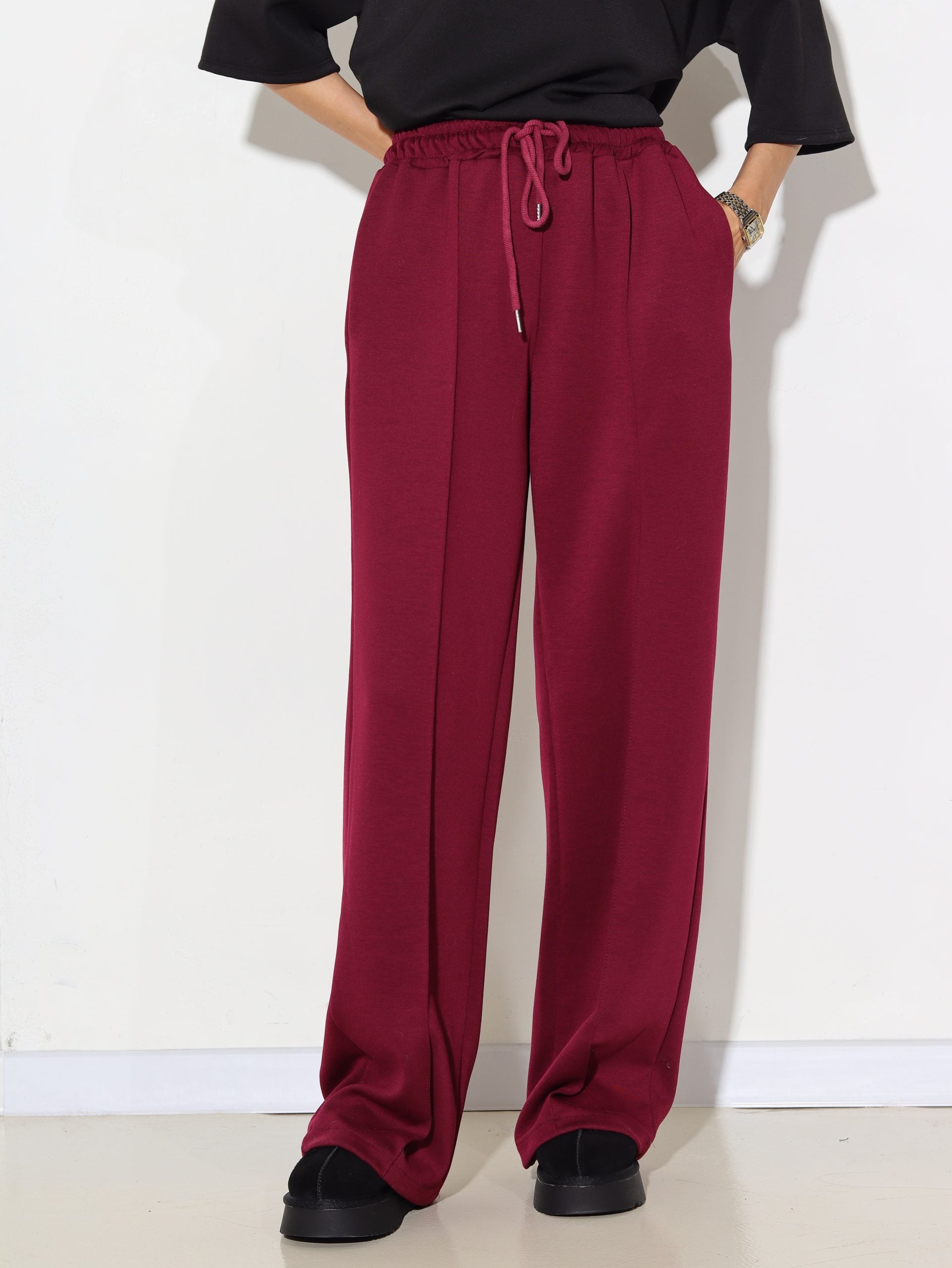 Tumši sarkana/ bordo, sportiska stila bikses - 16287