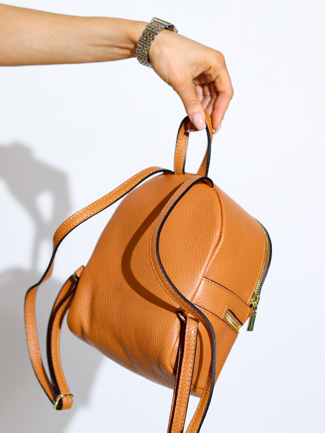 Brūna/ camel mini mugursoma ar rāvējslēdzēju - 14208