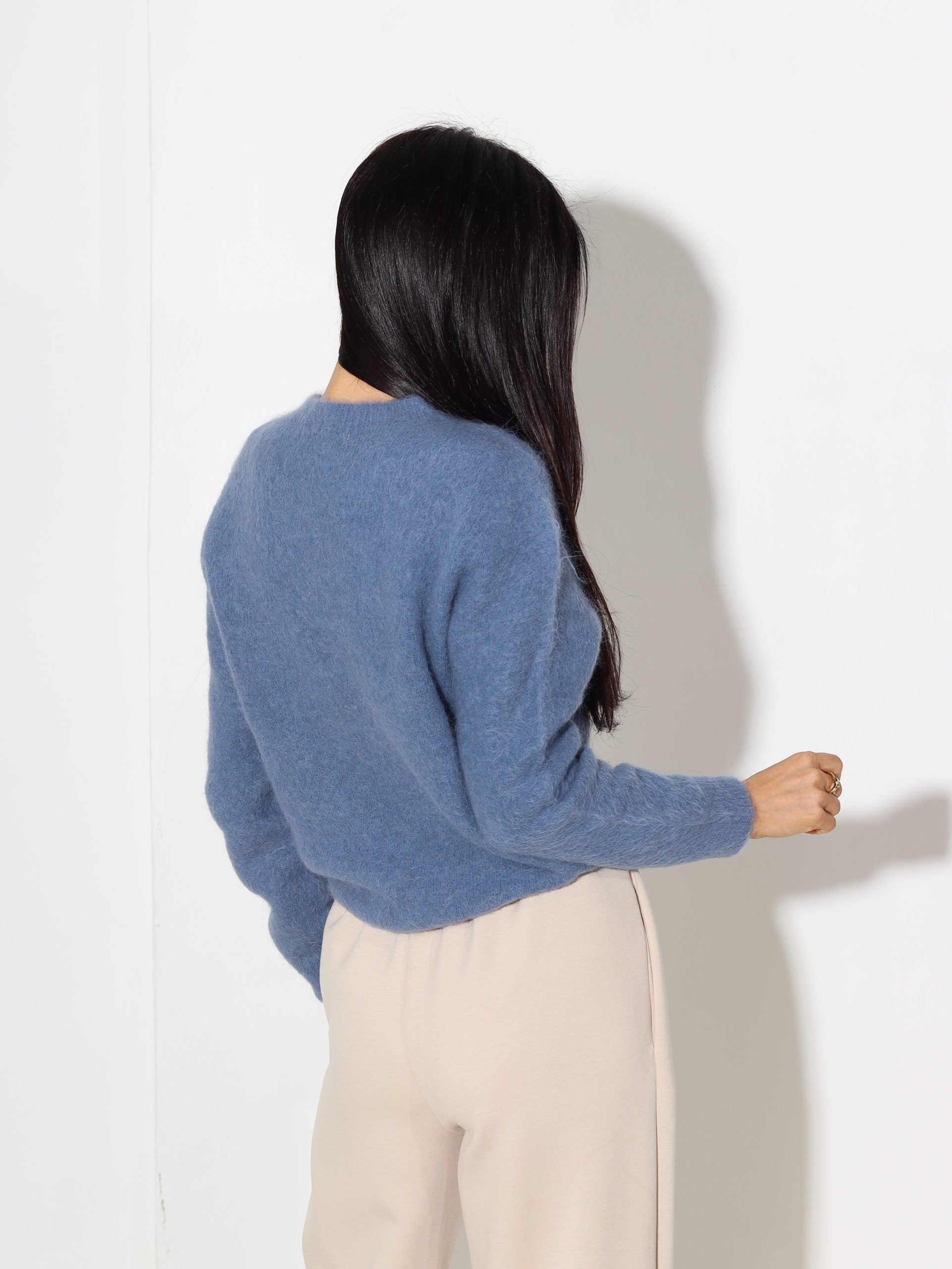 Zils alpakas džemperis 'Basic' - 16958