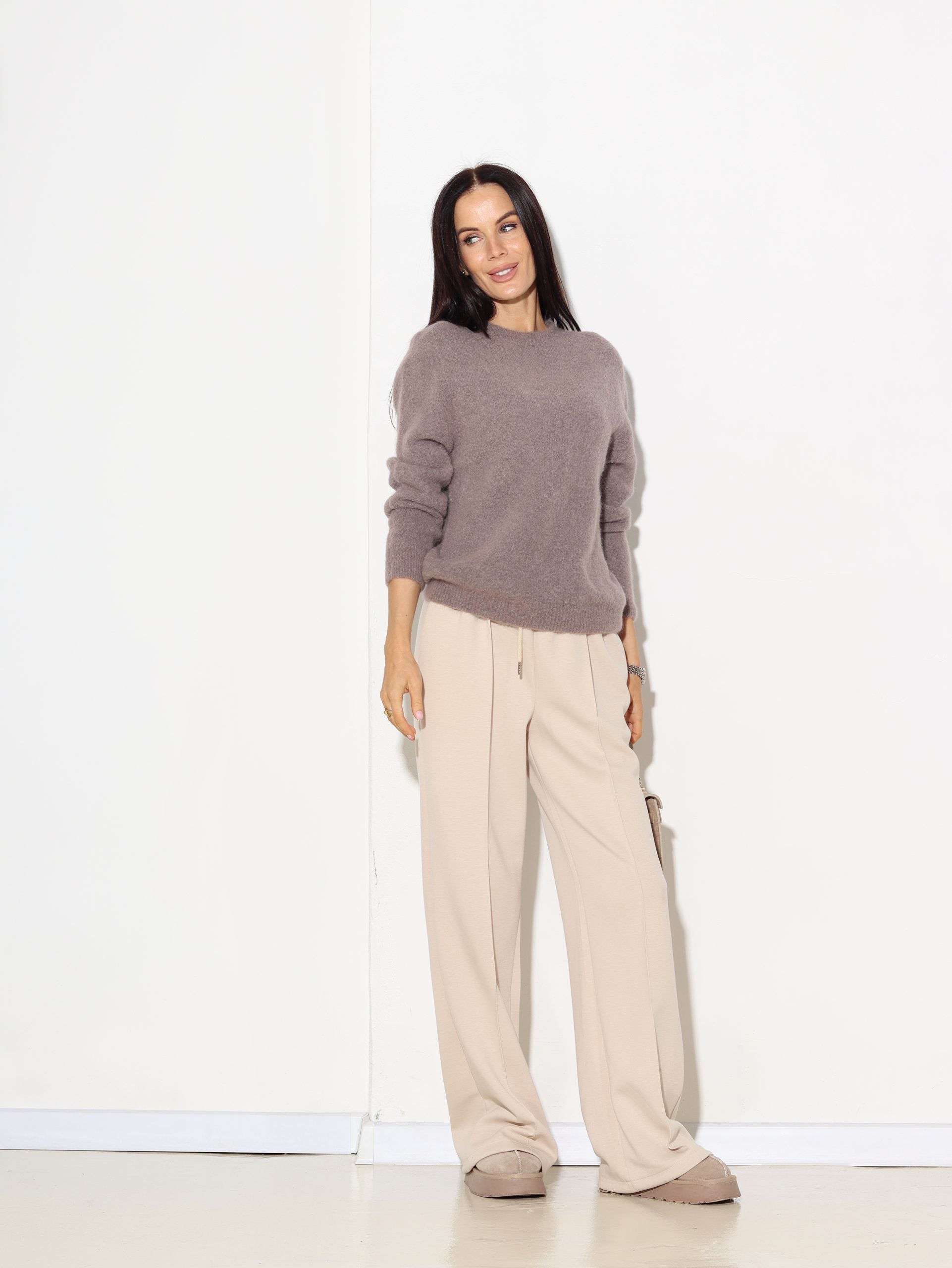 Taupes tonī alpakas džemperis 'Basic' - 16957