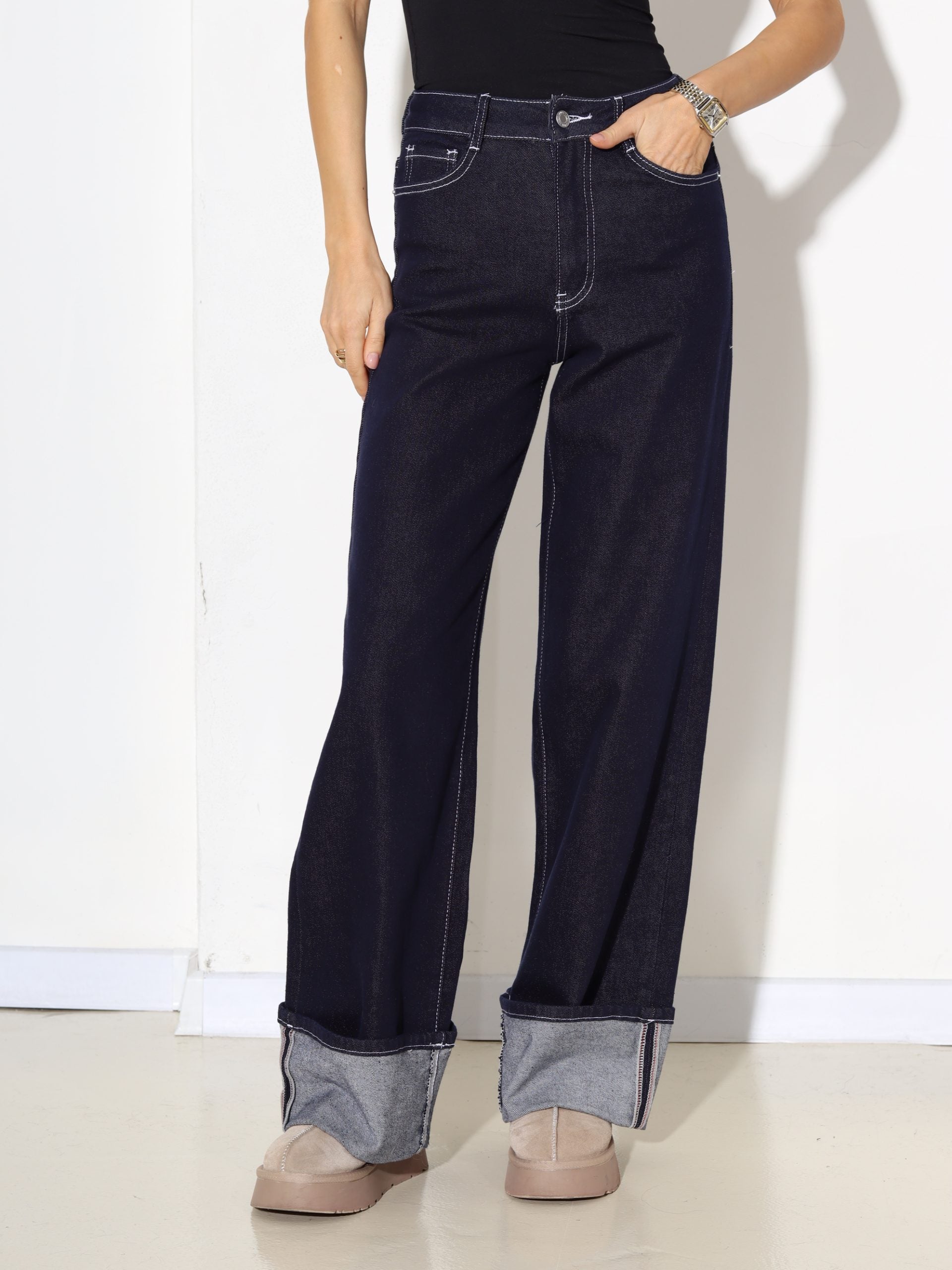 T.zilas džinsa bikses ar atlocītiem galiem, Laulia firmas - 17361