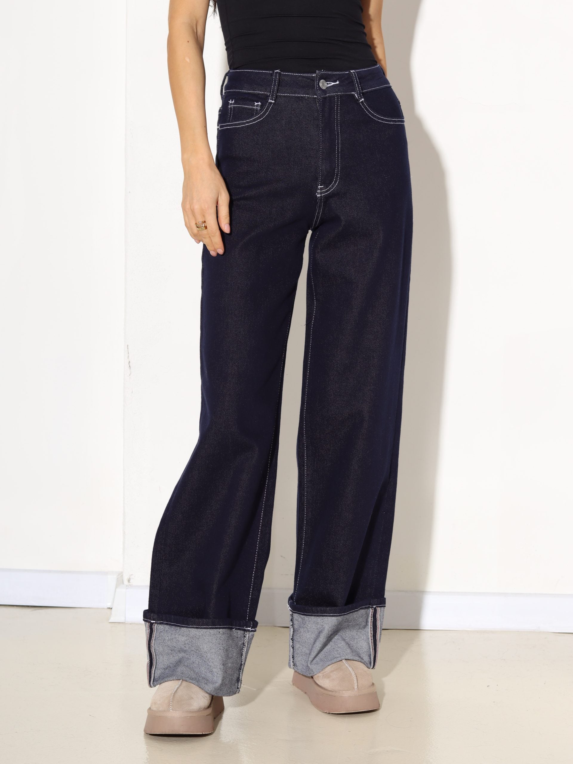 T.zilas džinsa bikses ar atlocītiem galiem, Laulia firmas - 17361