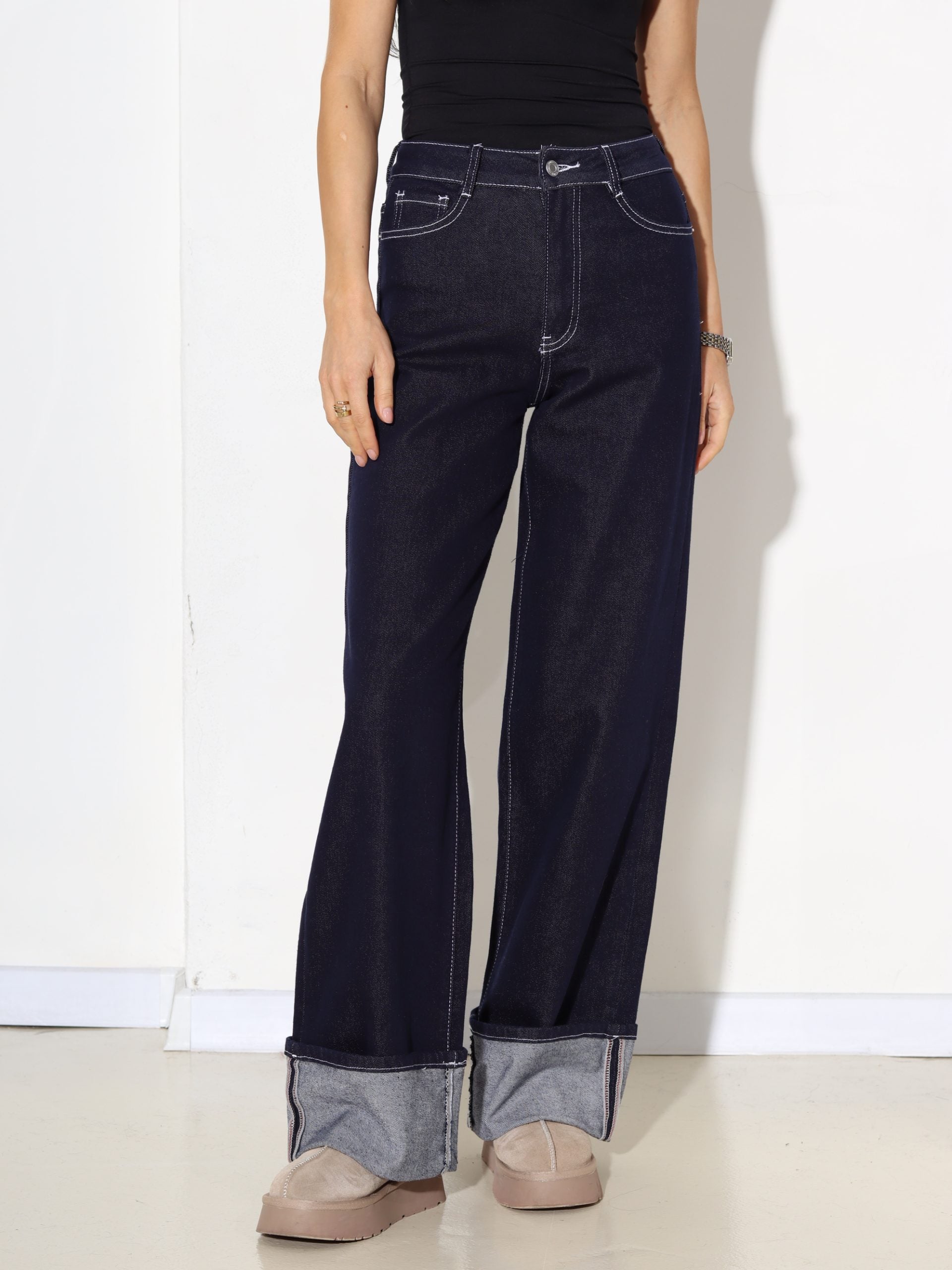 T.zilas džinsa bikses ar atlocītiem galiem, Laulia firmas - 17361