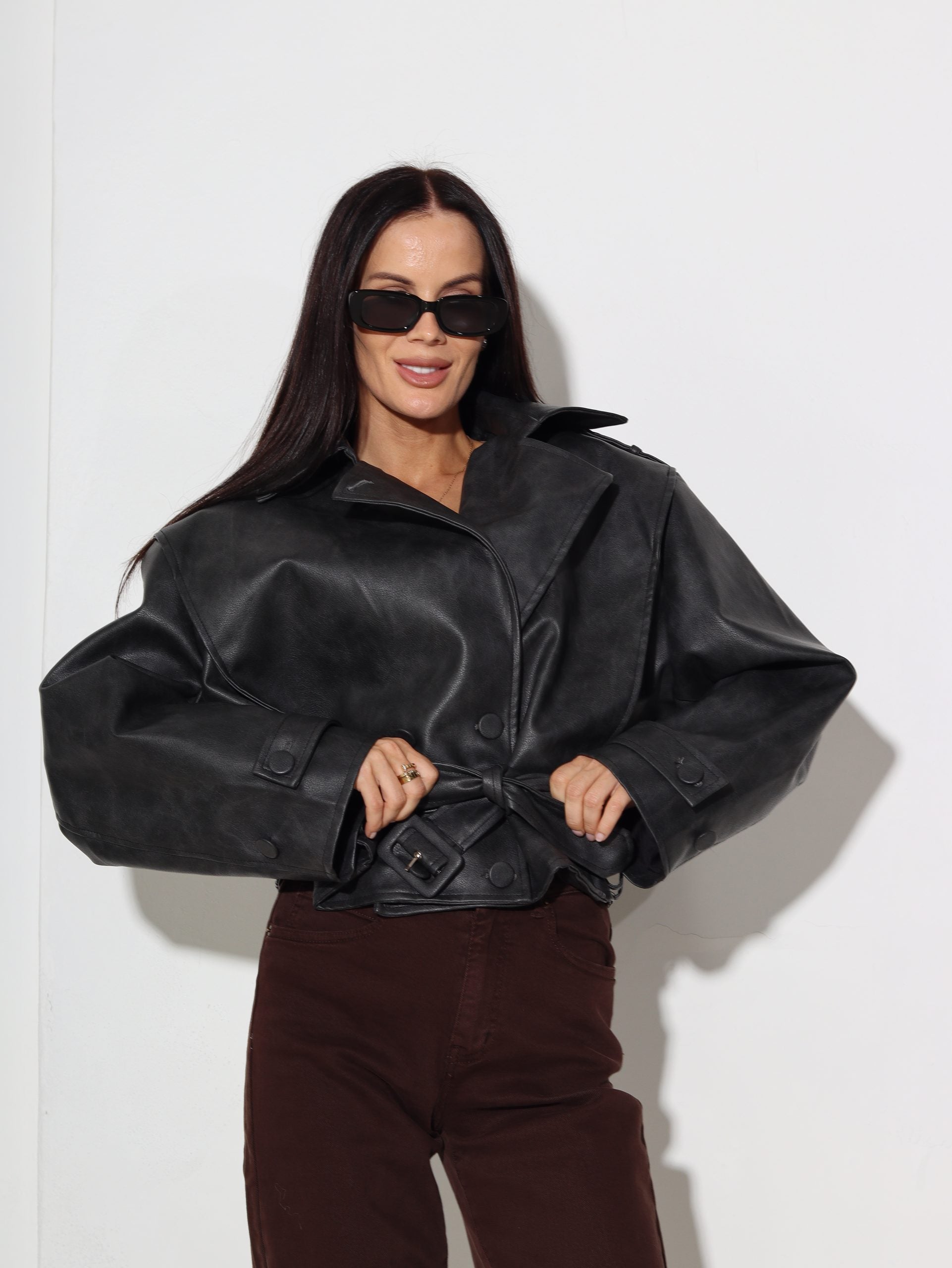 Pelēkas krāsas m/a jaka ar balinājuma efektu - 16302