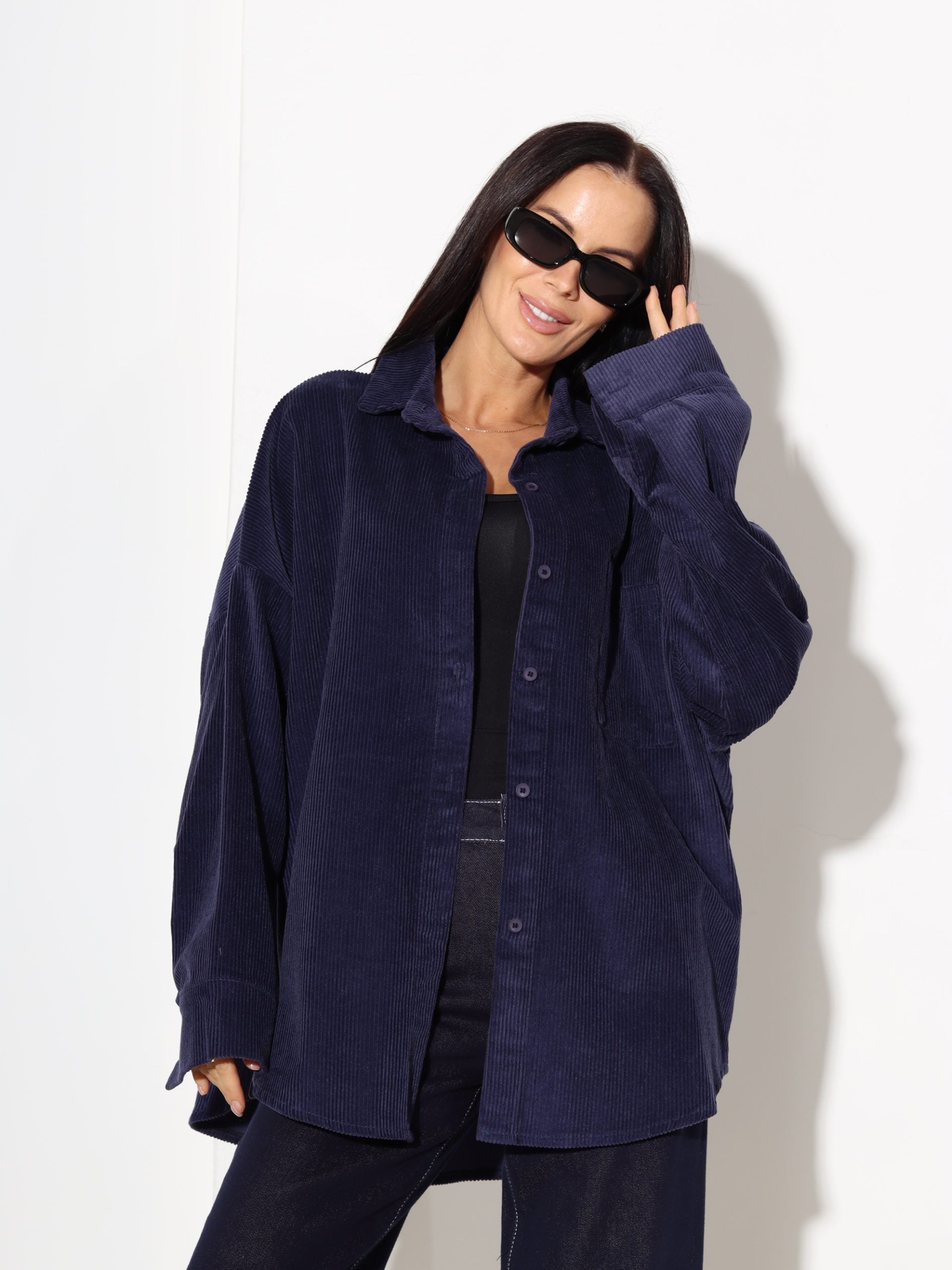 Zils velveta krekls - 17343