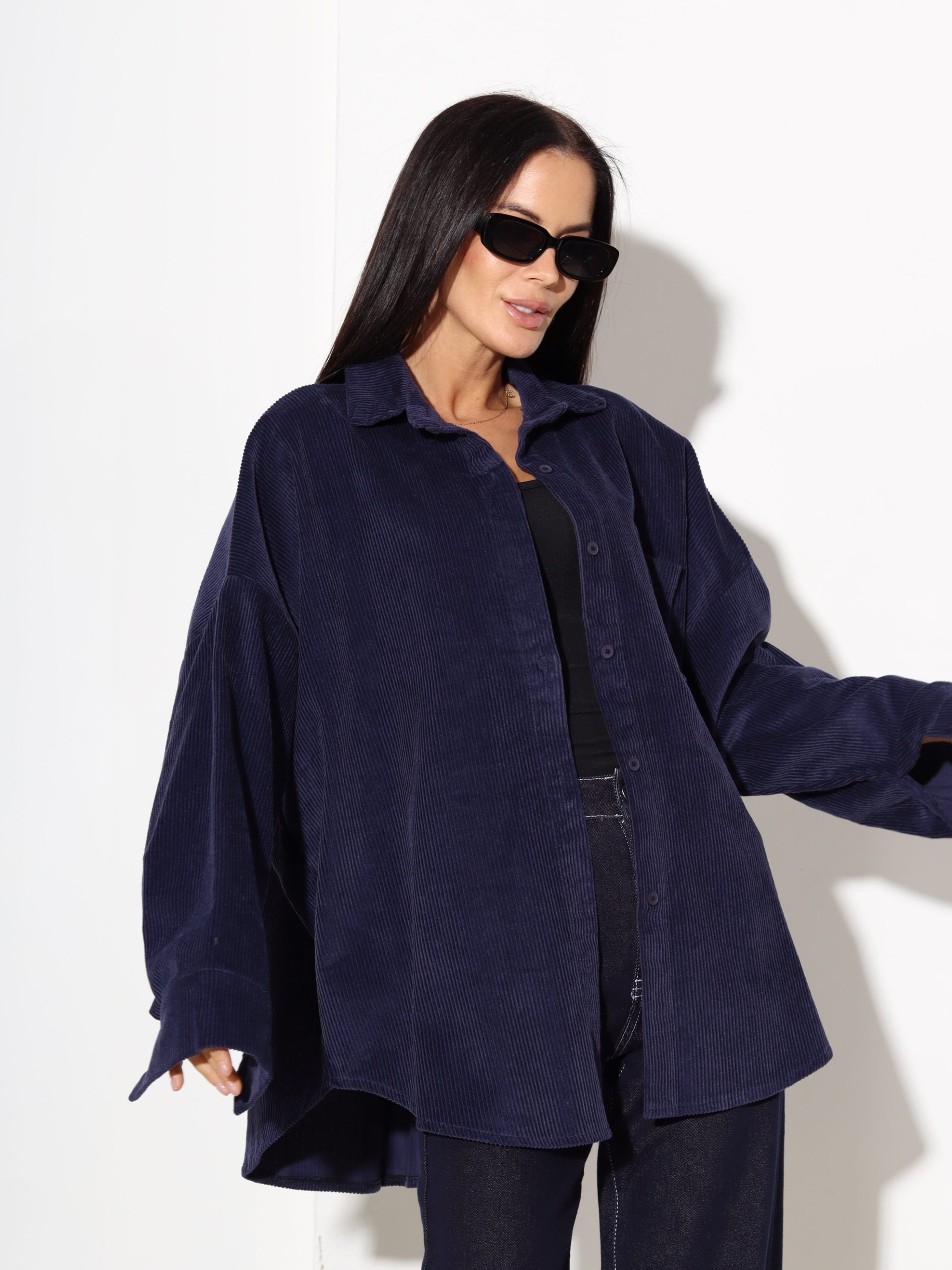 Zils velveta krekls - 17343