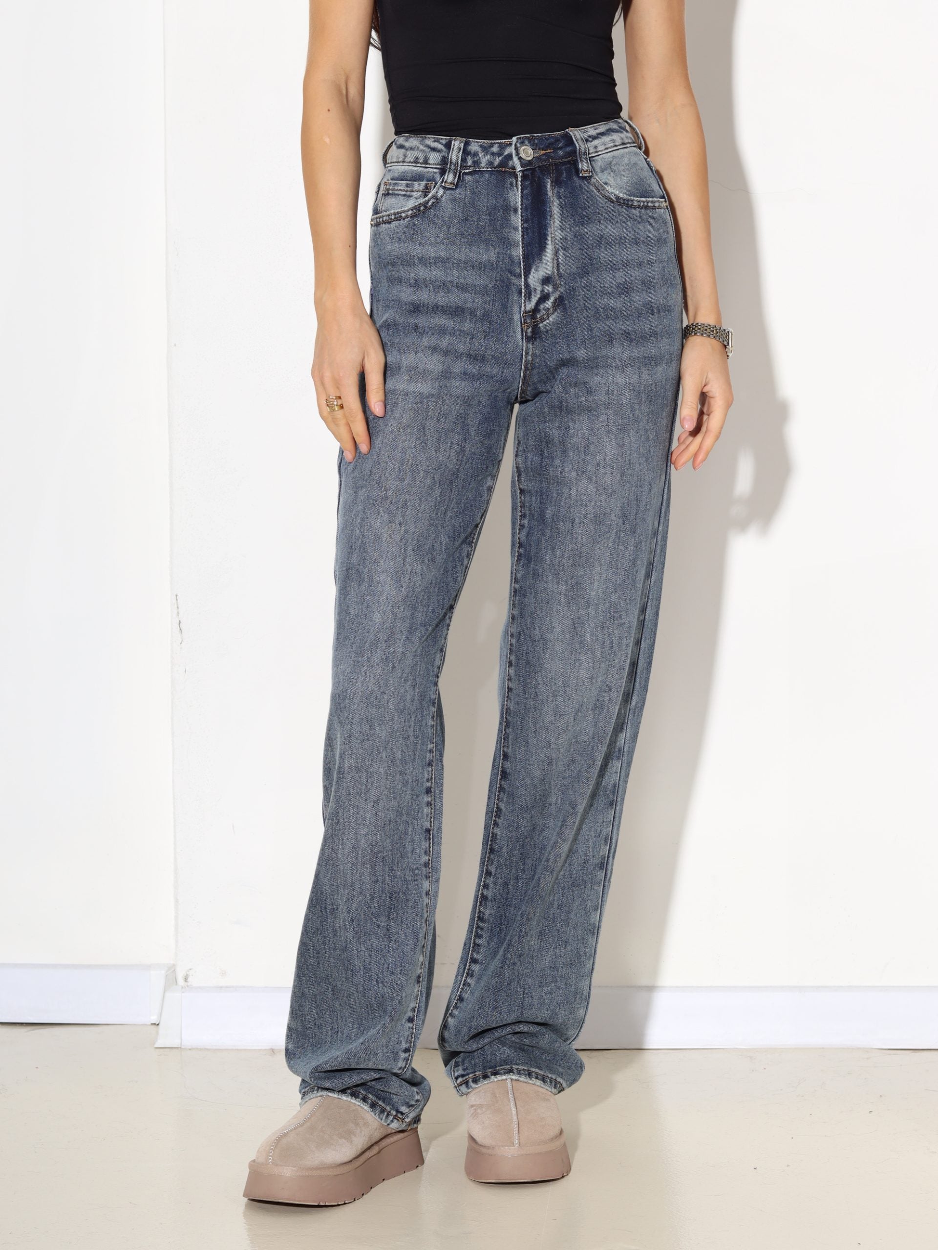 Zilas, "Laulia" firmas džinsu bikses ar balinājuma efektu - 17363