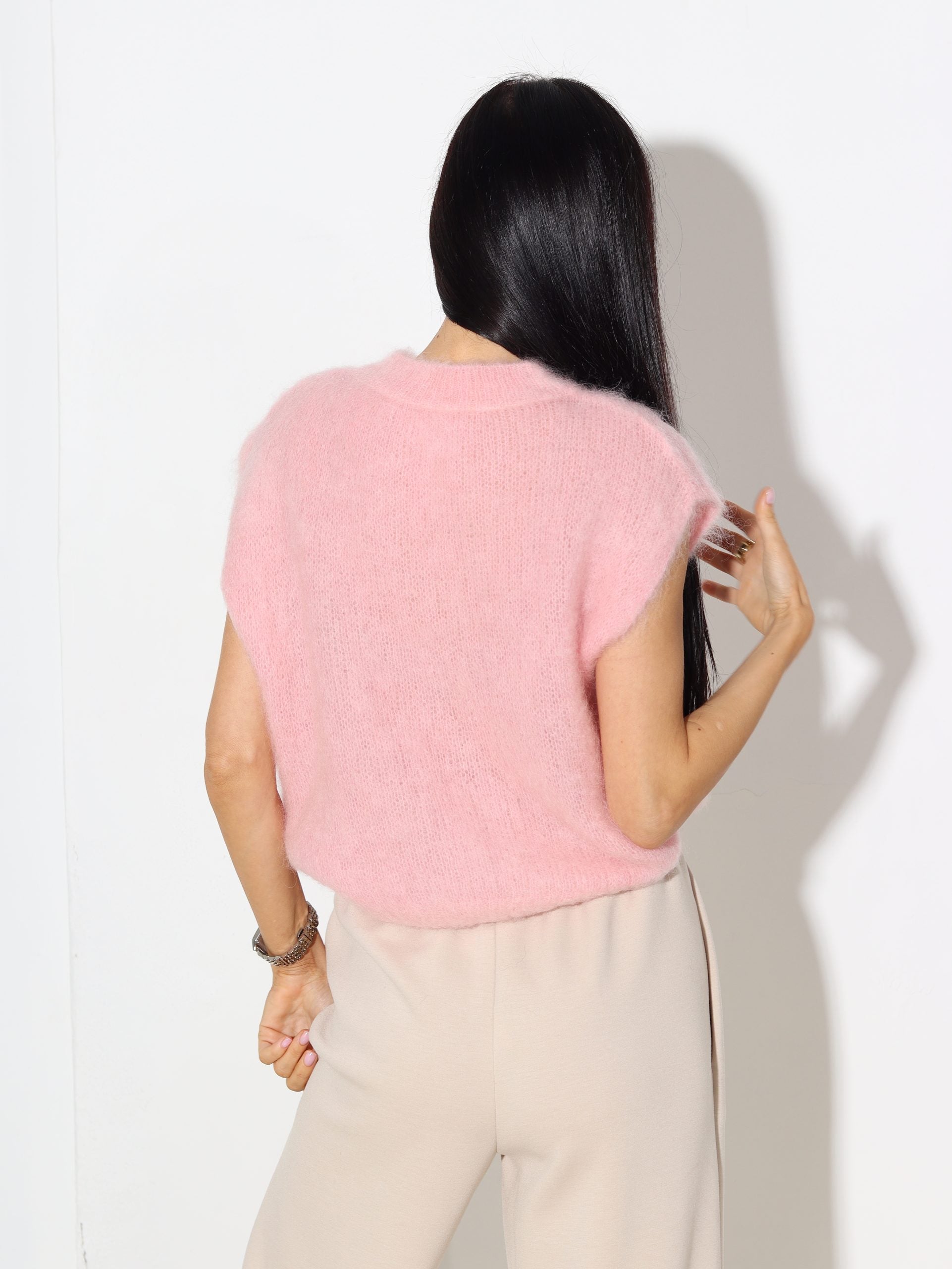 Baby rozā mohēras veste - 16948