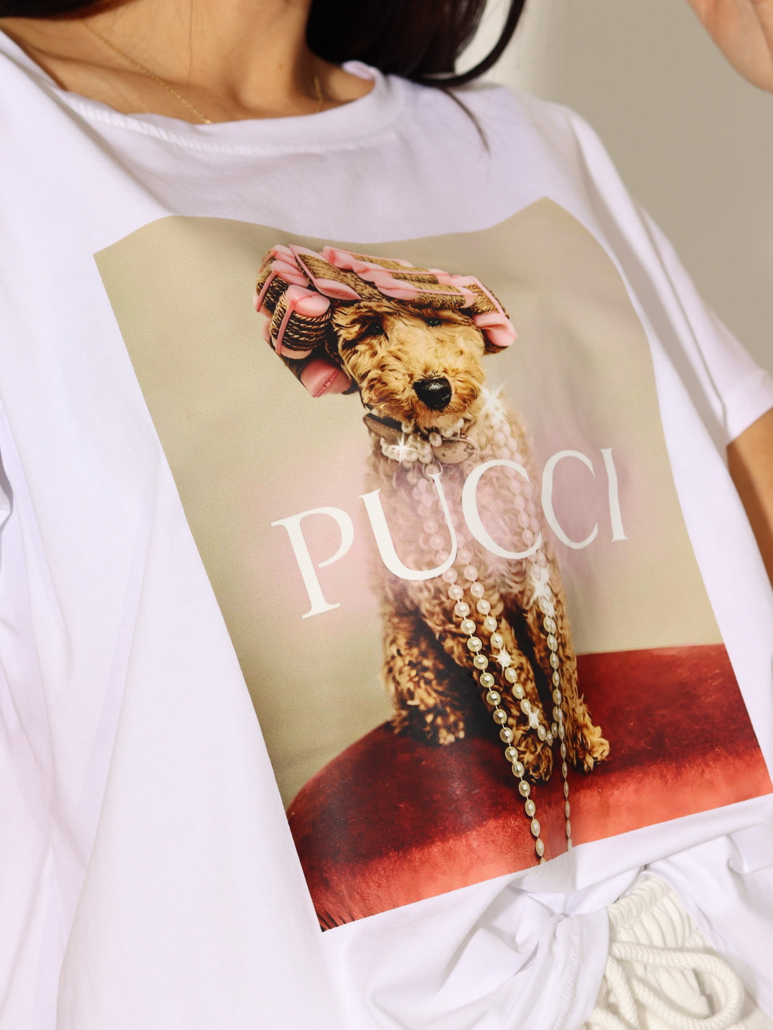 Balts tops ar zīmējumu ''Pucci" - 14248