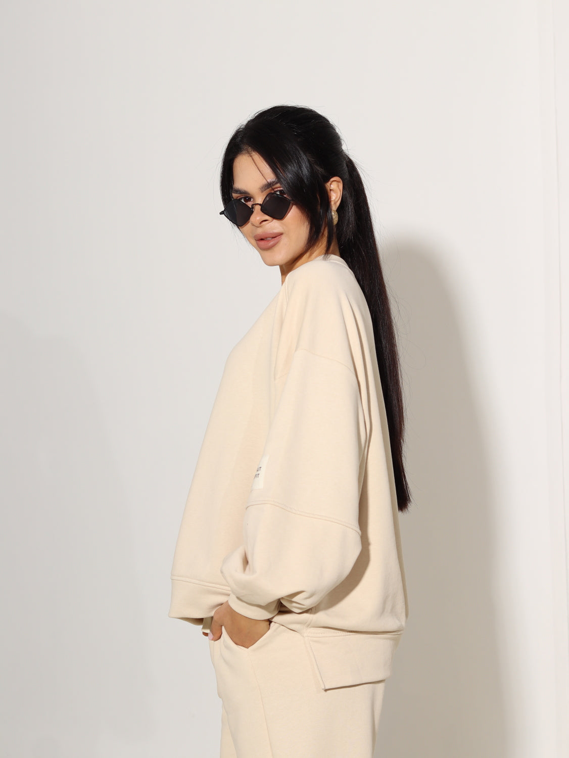 Bēšs divdaļīgs ,,Life is.. '' komplekts - 14231