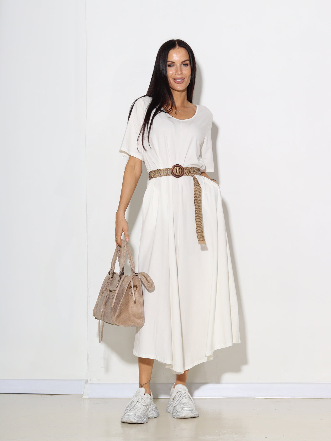 Balts, kokvilnas kombinezons 'Oversize' - 15588