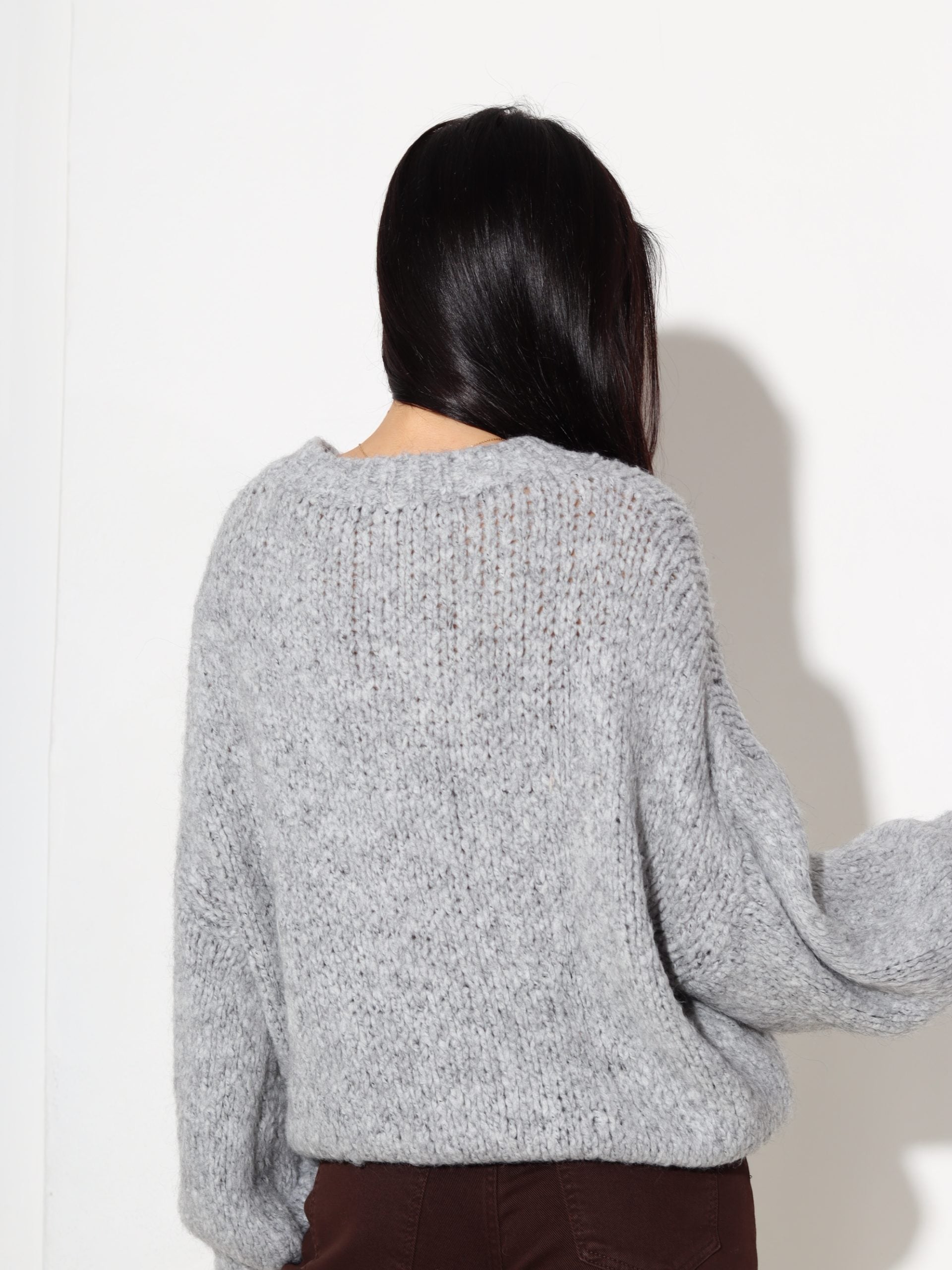 G.pelēks džemperis, biezas dzijas adījums - 17397