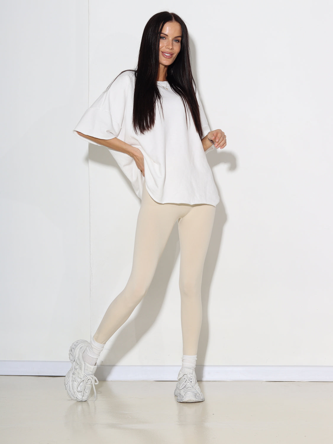 Bēši legingi no mīksta auduma - 15670