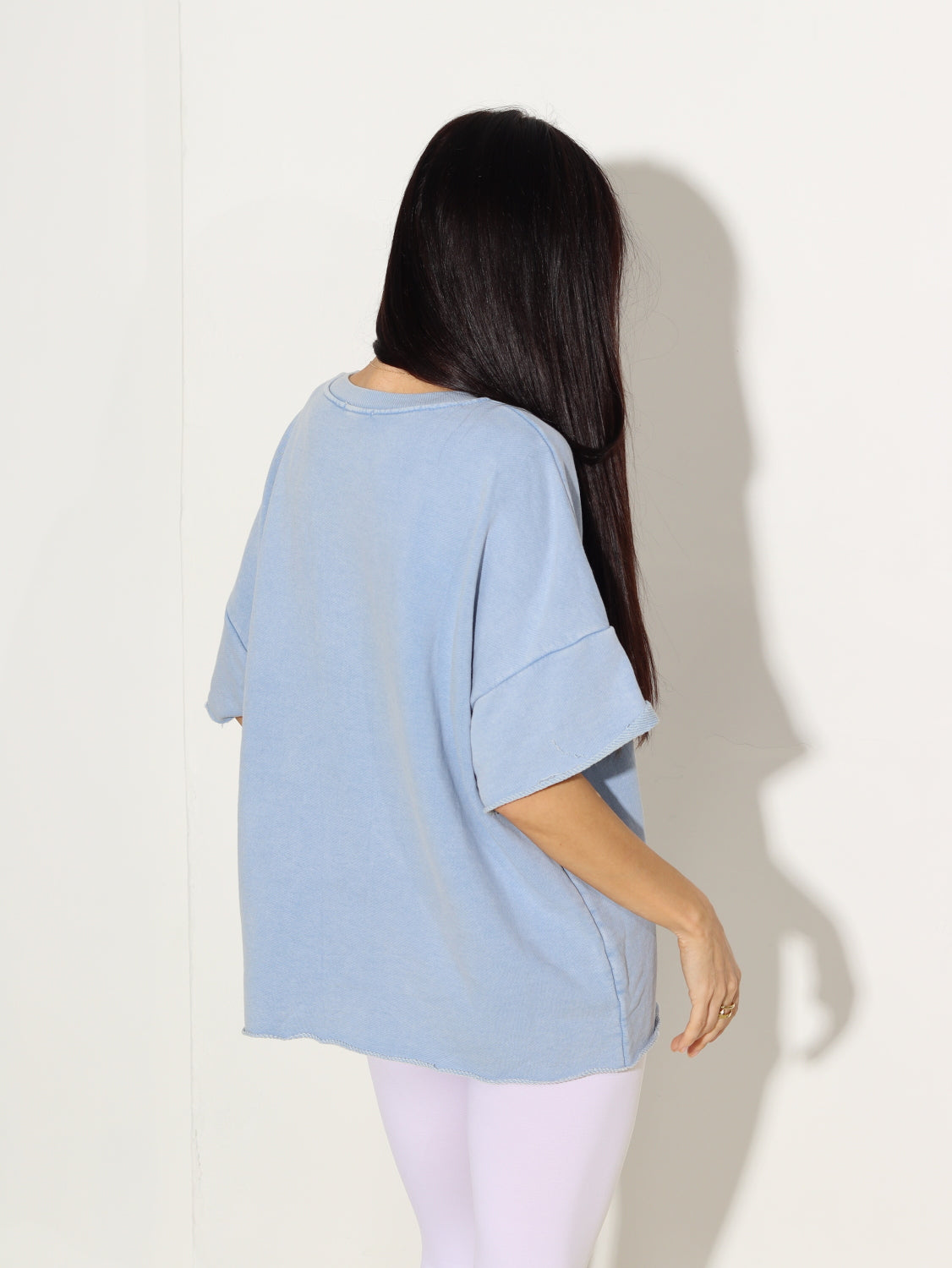 Zils cilpiņtrikotāžas t-krekls - 15663