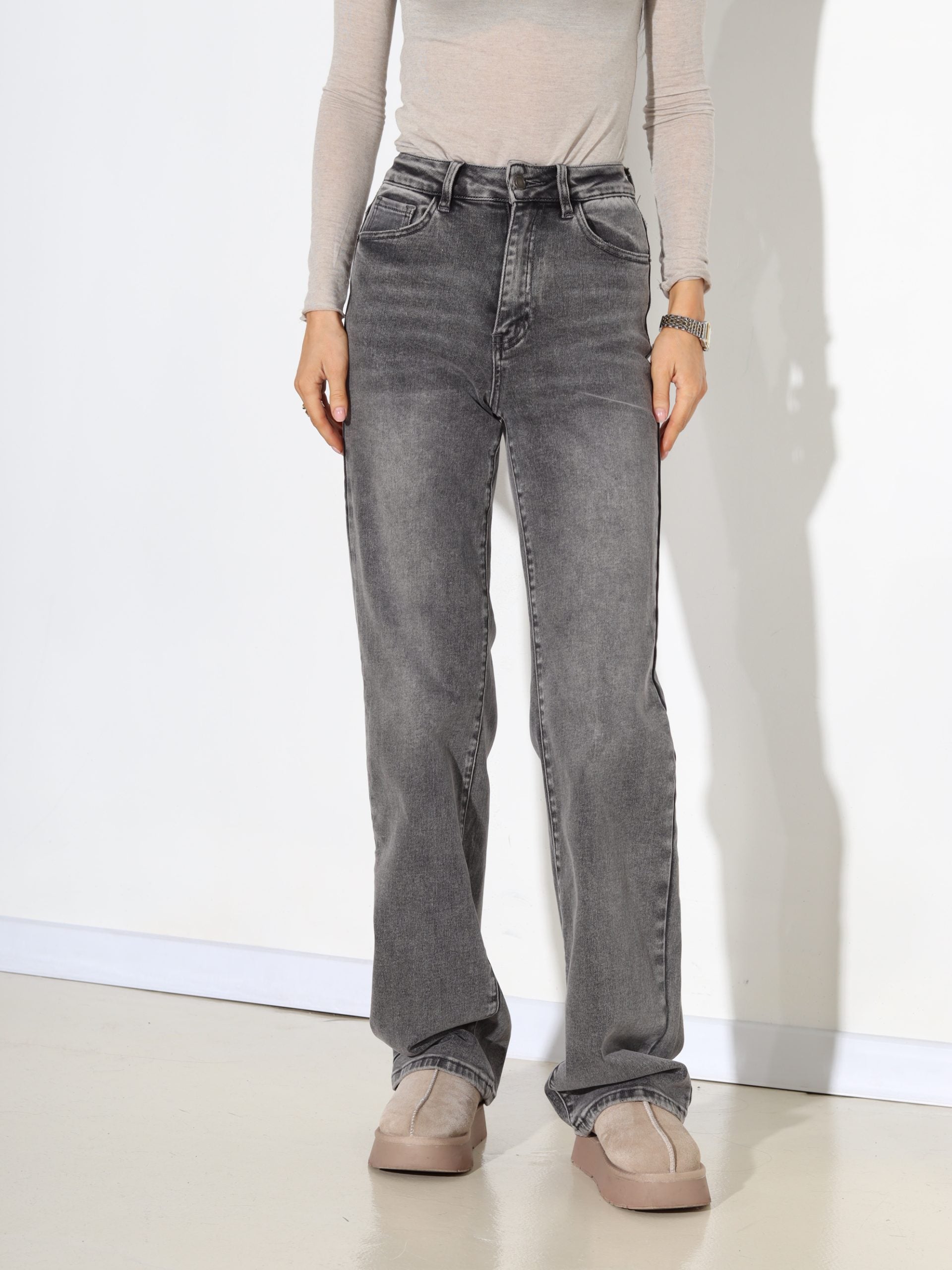 Pelēkas Laulia džinsa bikses "Loose straight , extra long" - 17747