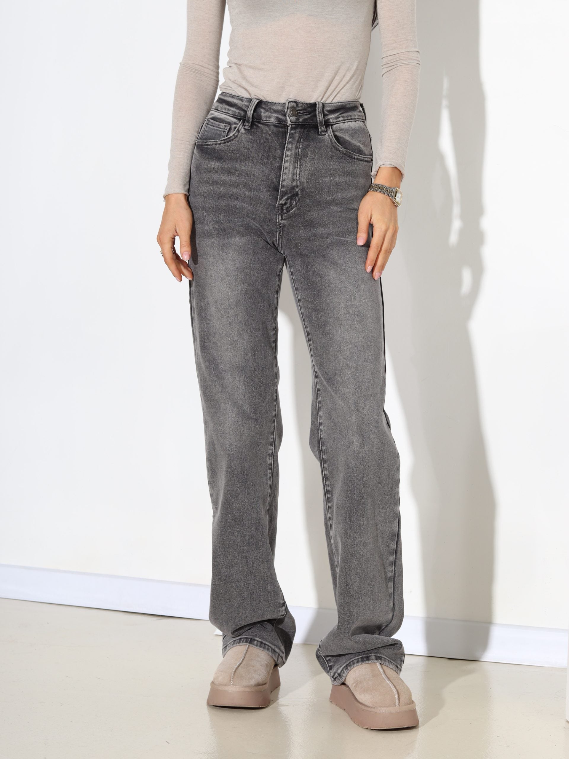 Pelēkas Laulia džinsa bikses "Loose straight , extra long" - 17747