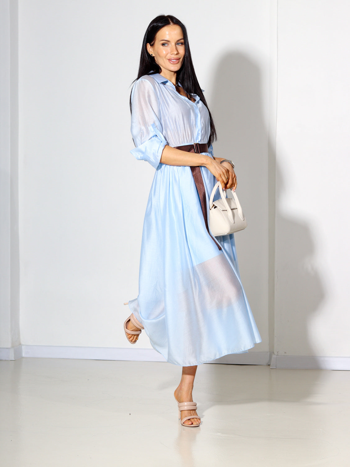 Zila, plānas viskozes kleita ar jostu - 14355