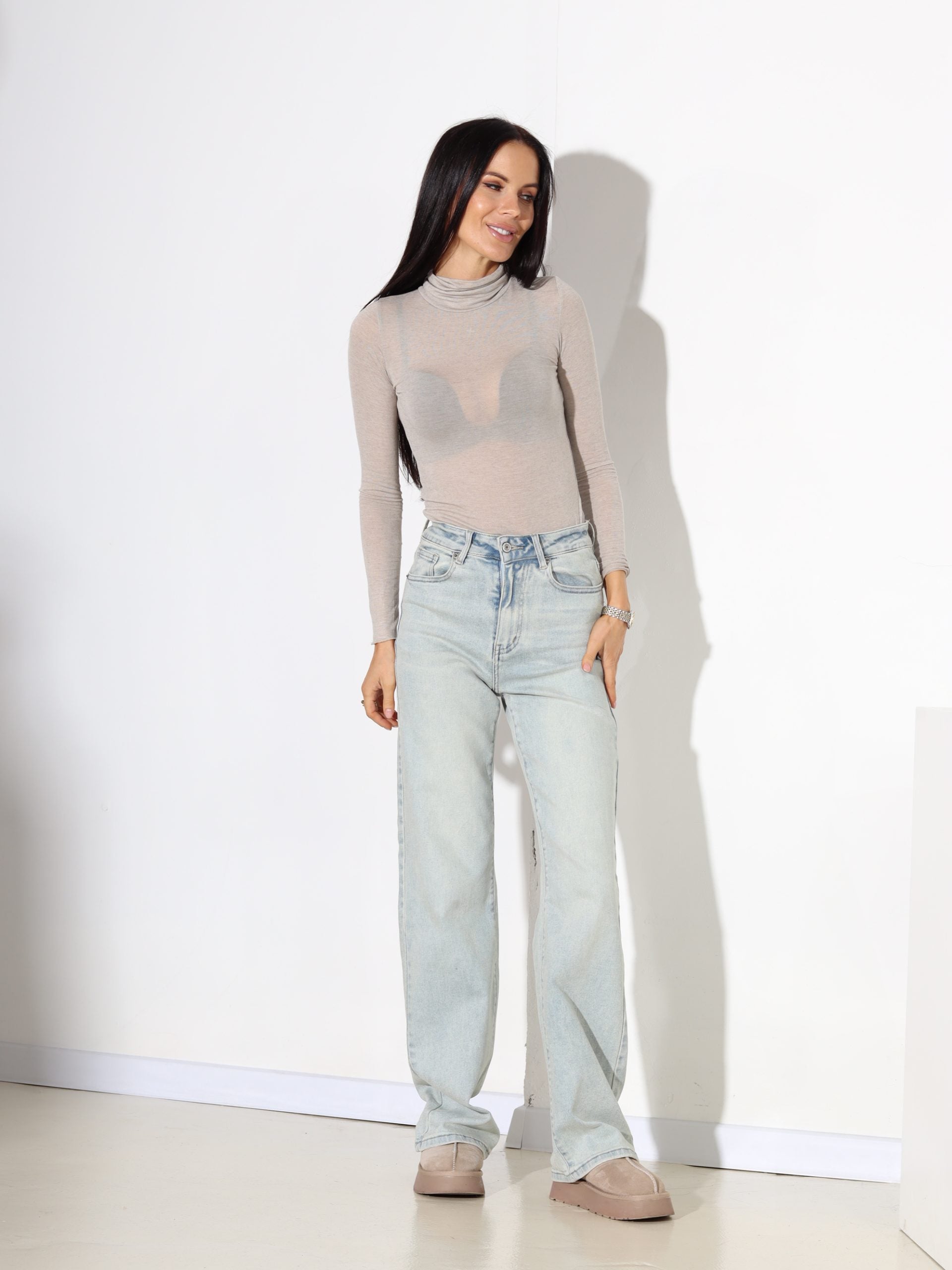 G.zilas taisna piegriezuma Laulia džinsa bikses "Wide leg" - 17767