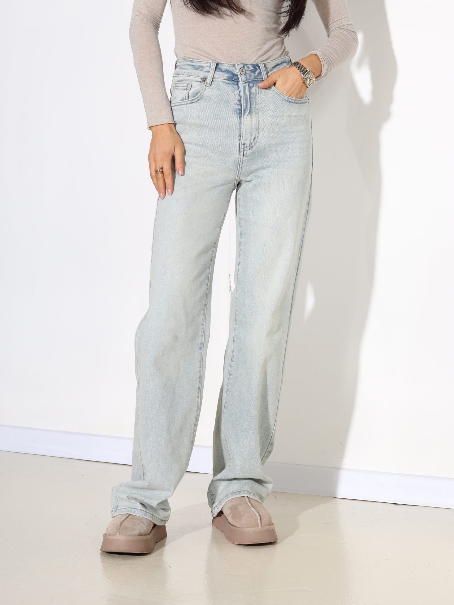 G.zilas taisna piegriezuma Laulia džinsa bikses "Wide leg" - 17767