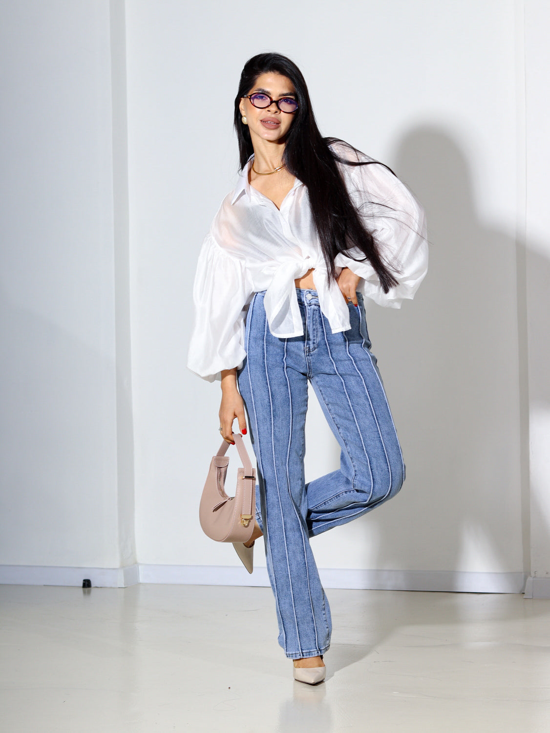 Zilas 'Mid Rise' džinsa bikses - 14365