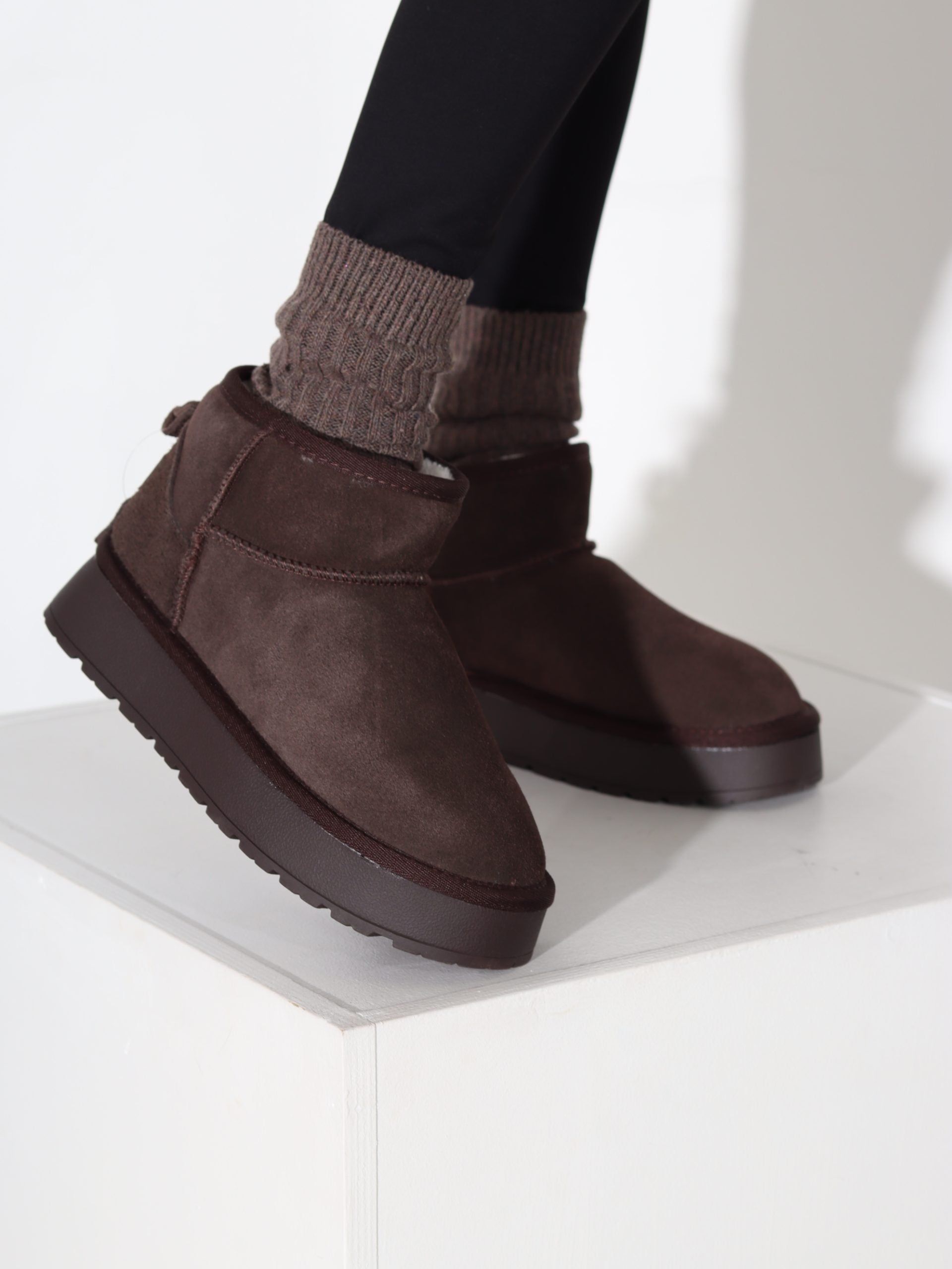 Šoko, d/zamšādas mini 'UGG' tipa zābaki - 17729