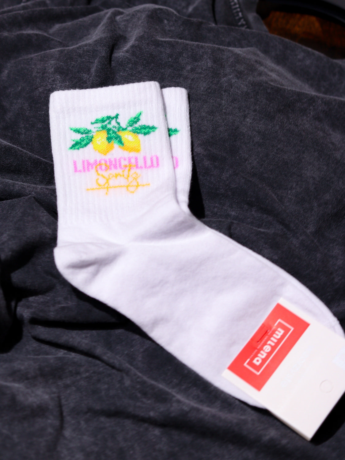 Baltas+ dzeltens 'Limoncello' zeķes - 14406