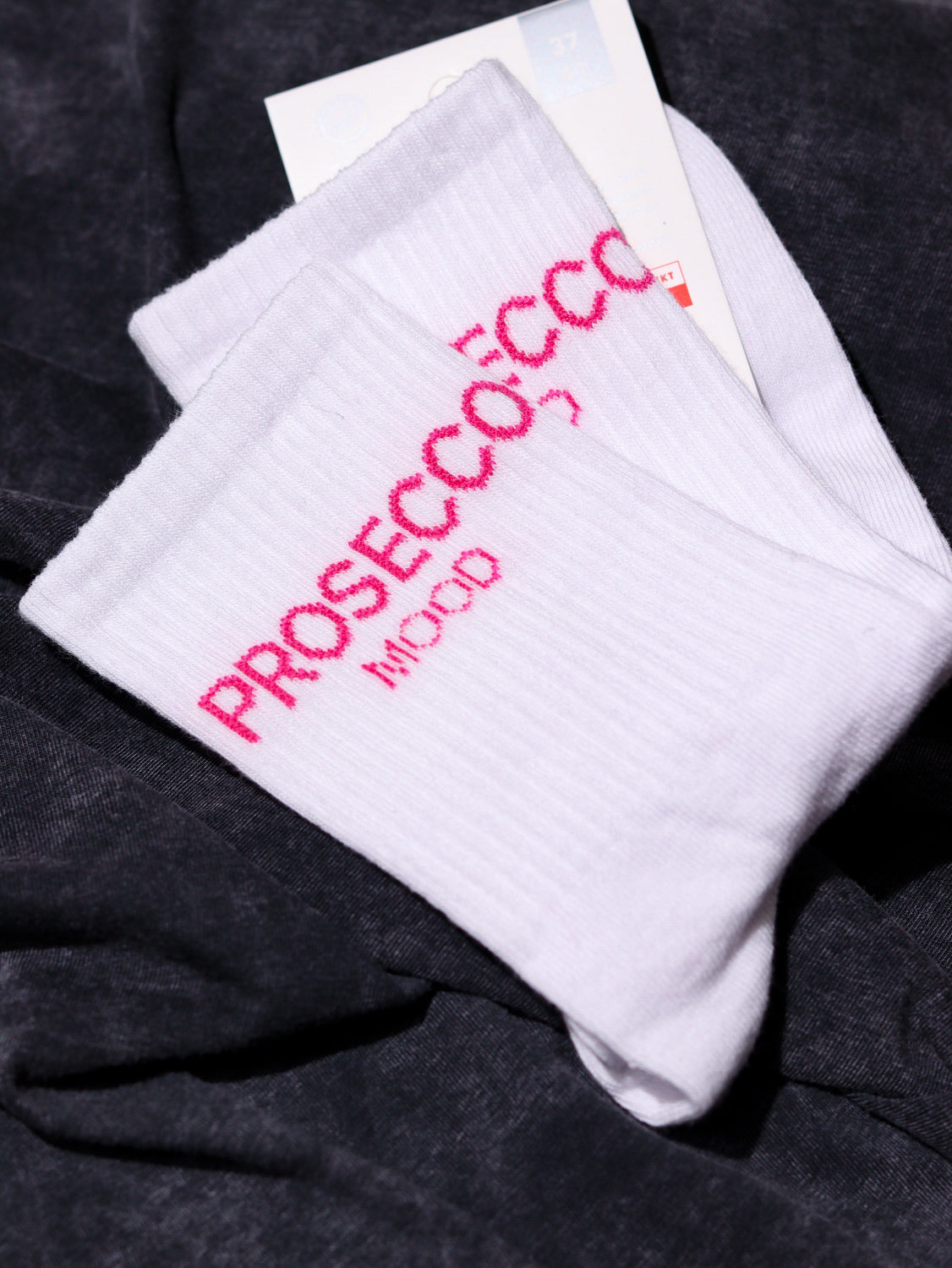 Baltas+ rozā 'Prosecco' zeķes - 14402