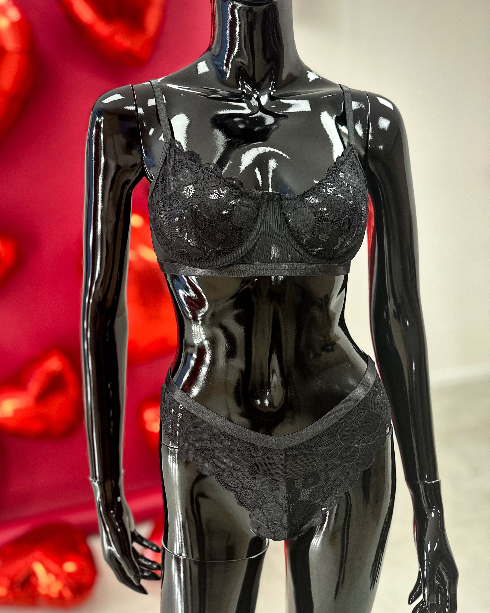 Melns, 2daļīgs veļas komplekts -11192