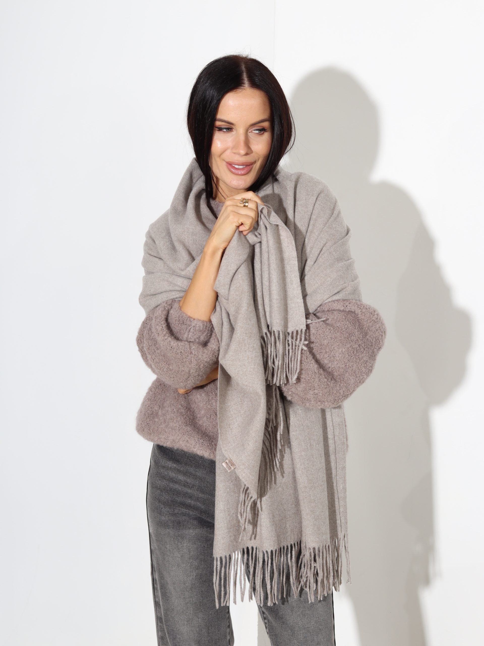 Taupes tonī šalle 'Kašmira pieskāriens' - 17775