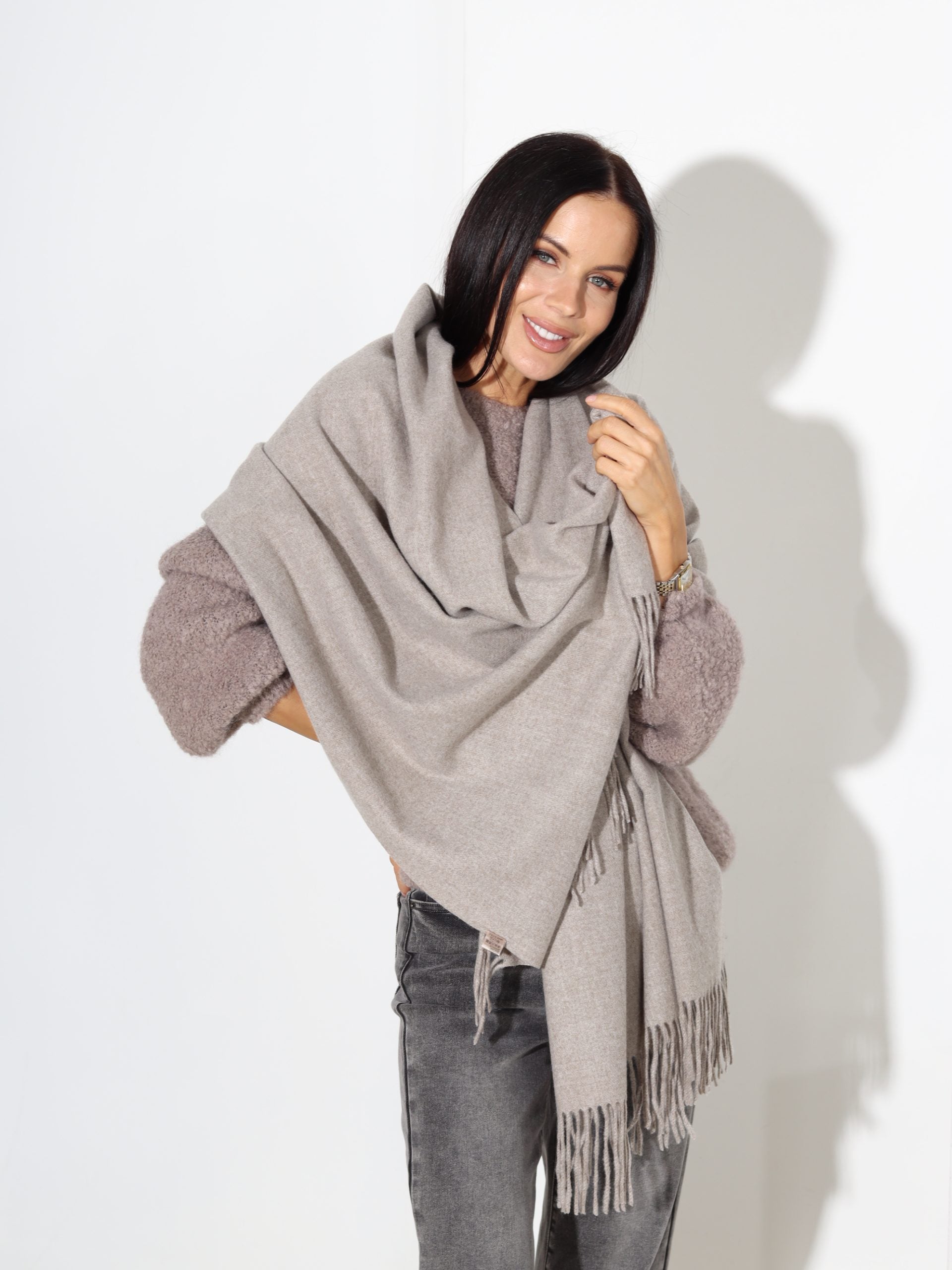 Taupes tonī šalle 'Kašmira pieskāriens' - 17775