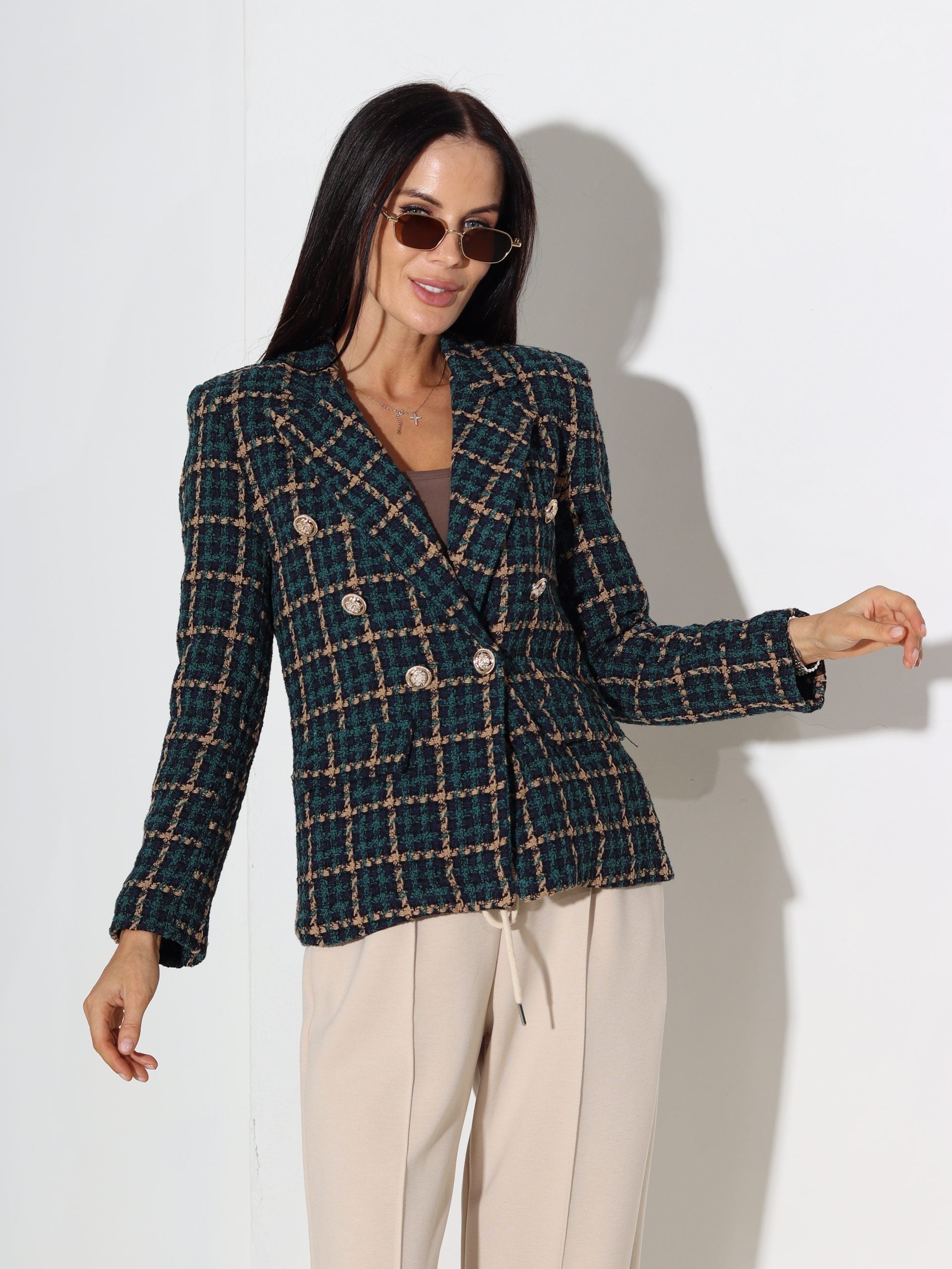 T. zila tvīda, rūtaina žakete - 16392