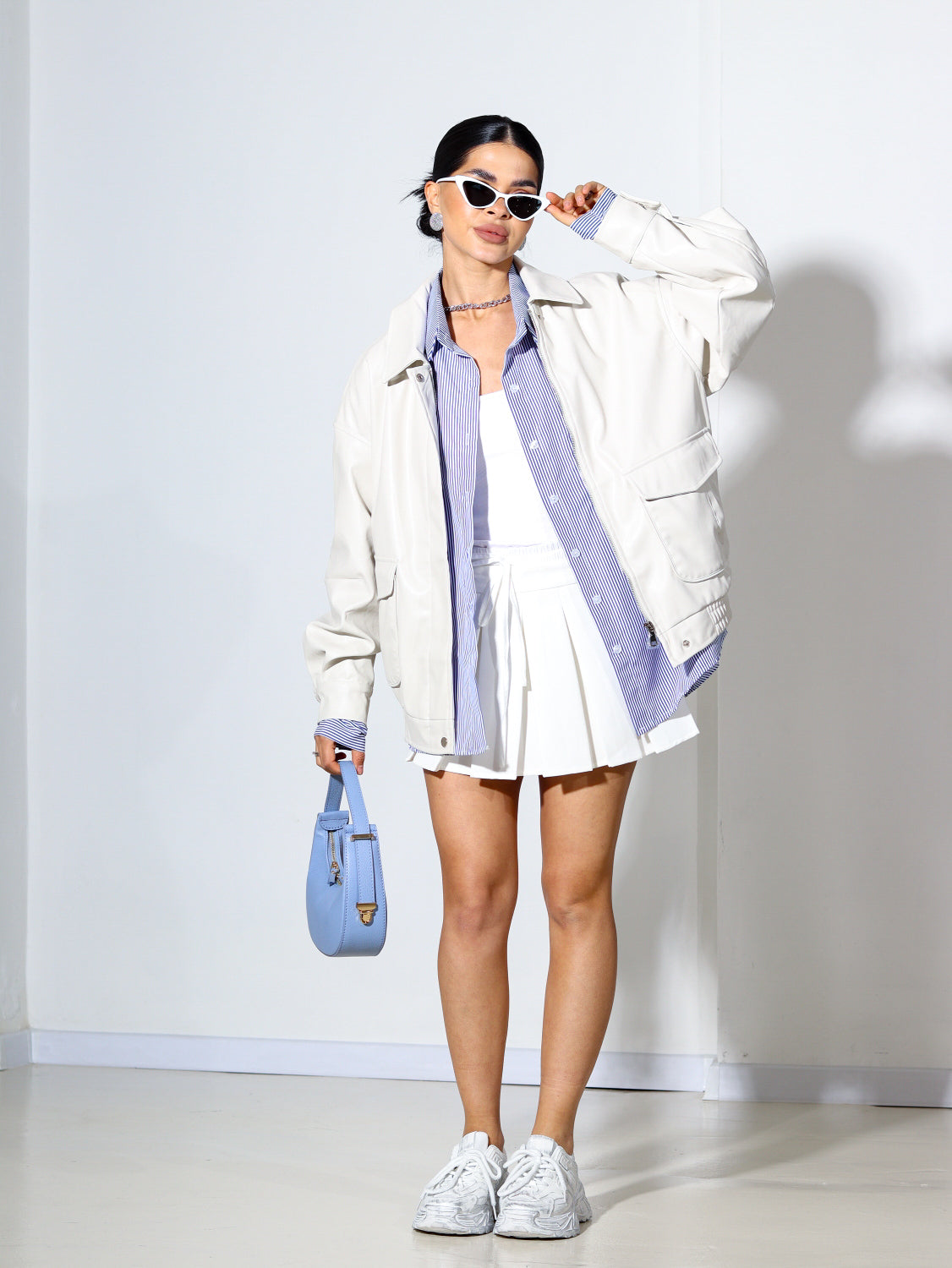 Balta krāsas m/ā ,,Bomber" tipa jaka - 14420