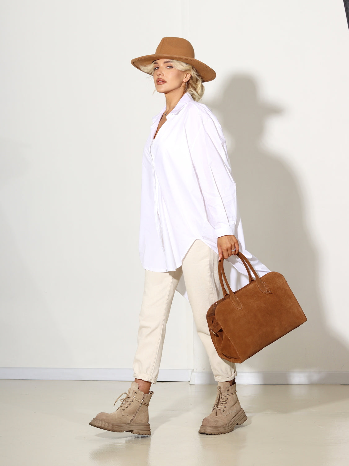 Balts OVERSIZE kokvilnas krekls - 14466