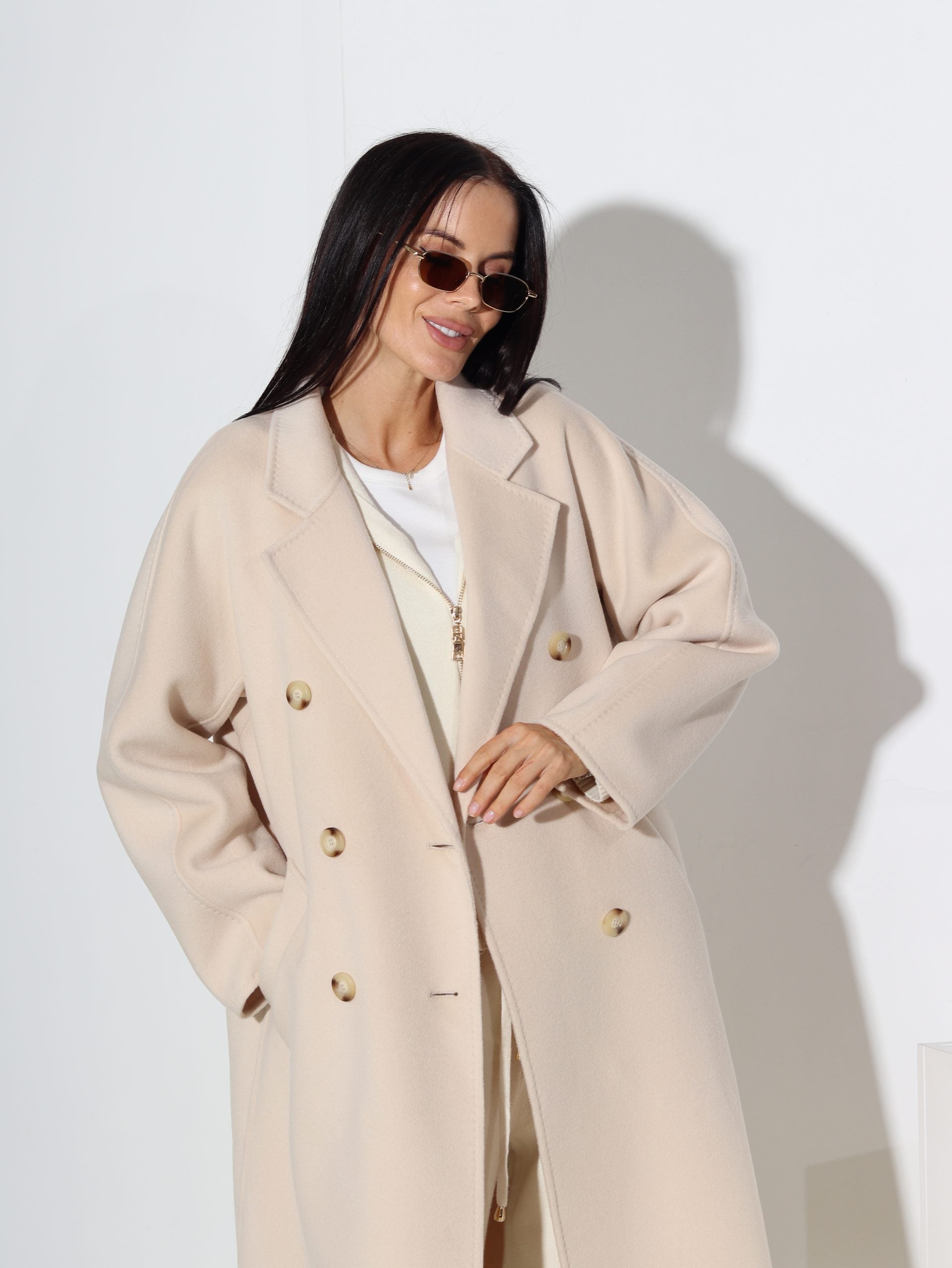 Bēšas kāsas 'Lara' mētelis - 16455