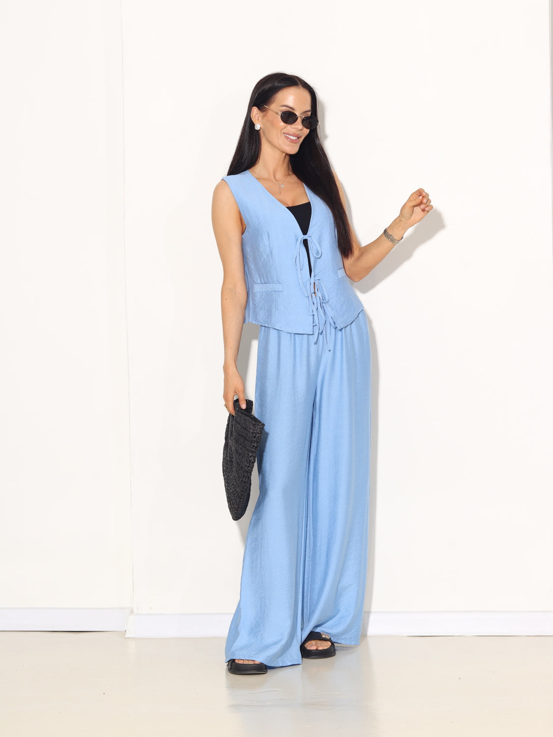 Zils divdaļīgs komplekts (veste + bikses) - 15030