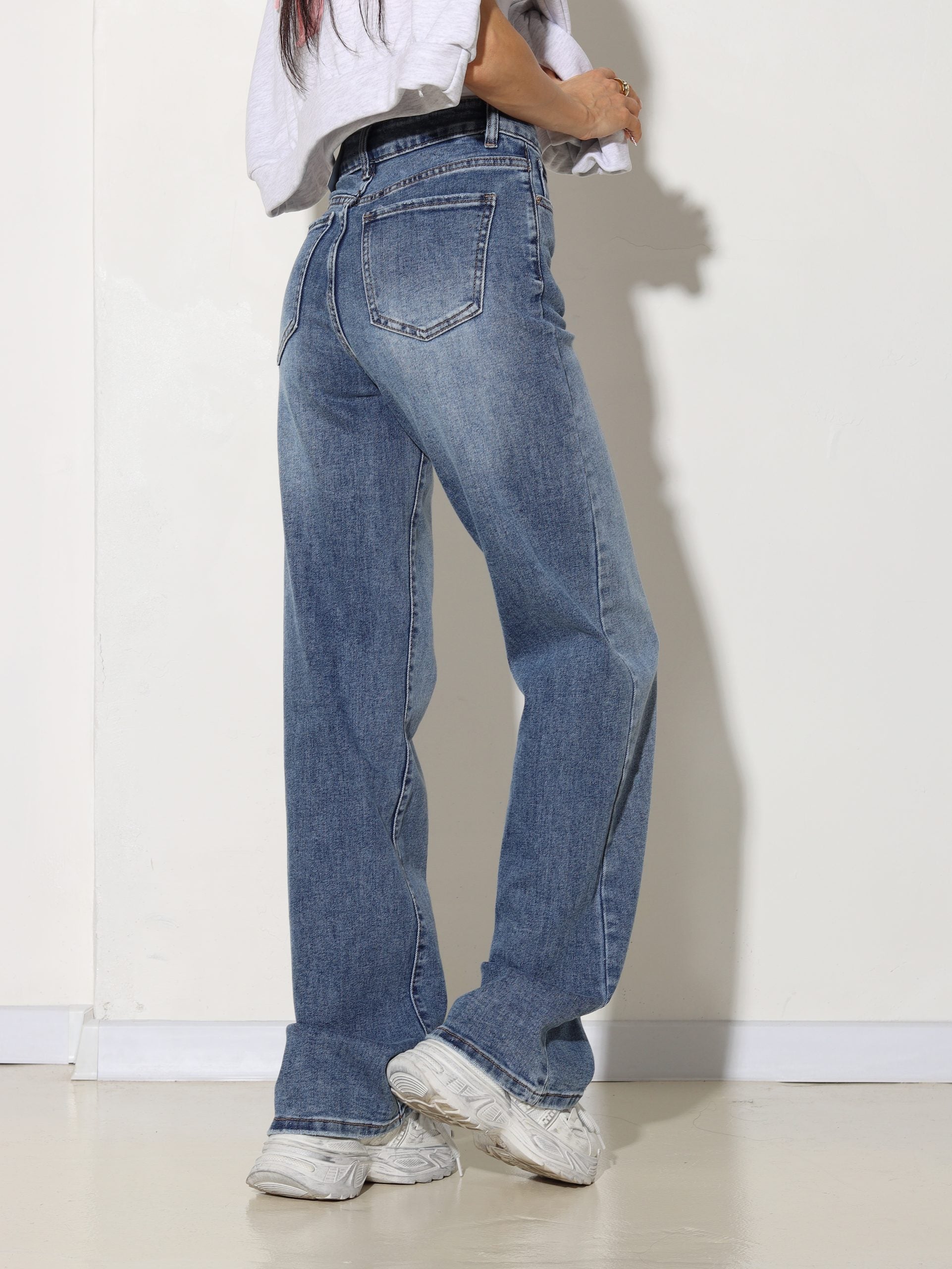 Zili Laulias firmas džinsi ,,Loose straight strech extra long '' - 15814