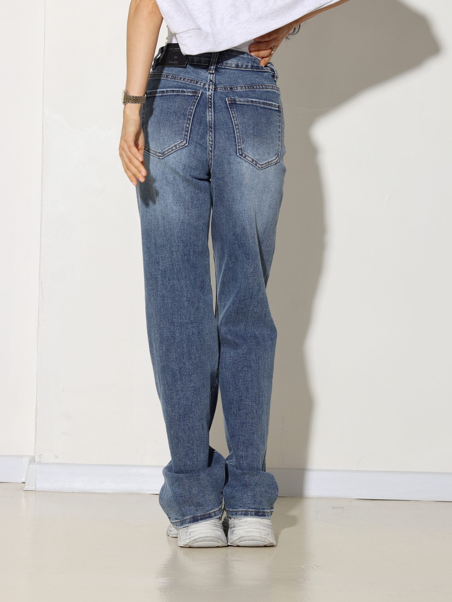 Zili Laulias firmas džinsi ,,Loose straight strech extra long '' - 15814