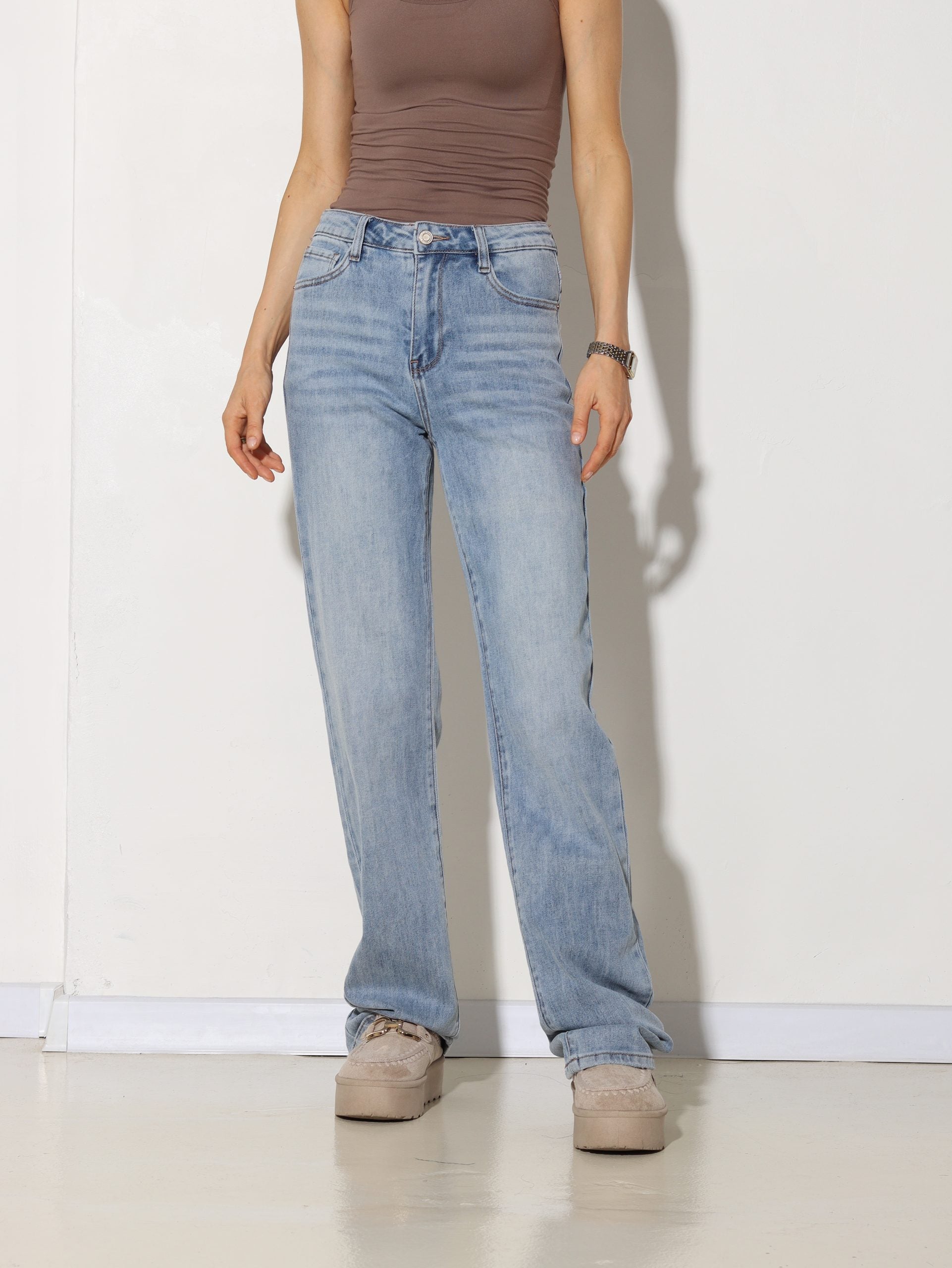 Zilas, taisnas Laulia firmas ,Extra Long' džinsa bikses - 15816