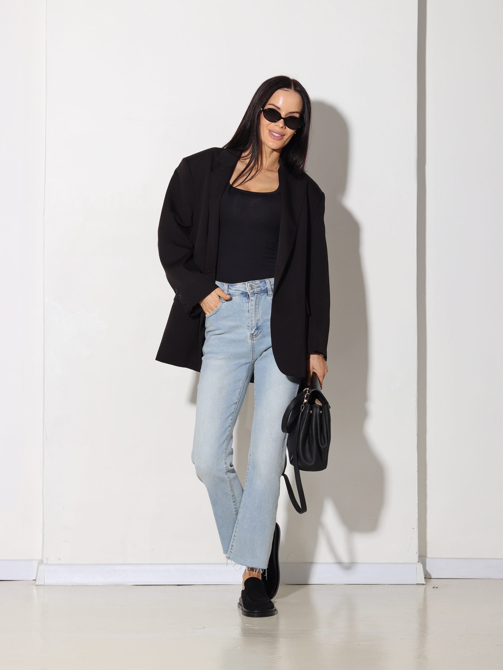 Gaiši zilas Laulia firmas ,, Crop flare ankle '' džinsa bikses - 15813