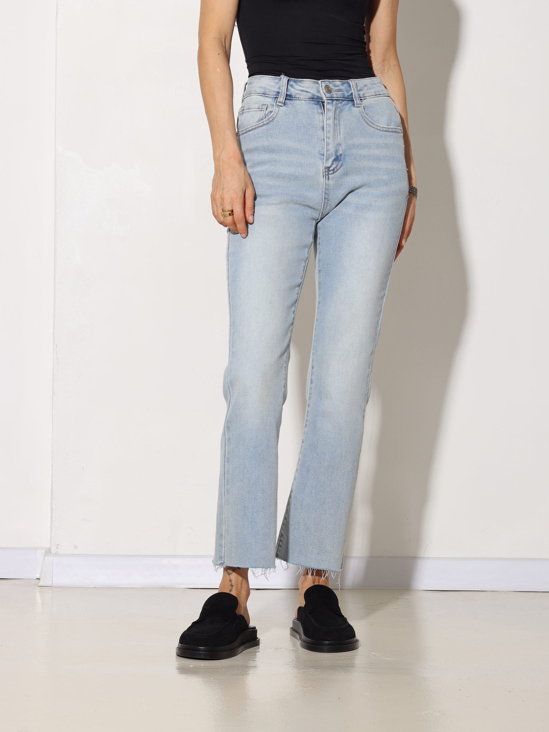 Gaiši zilas Laulia firmas ,, Crop flare ankle '' džinsa bikses - 15813