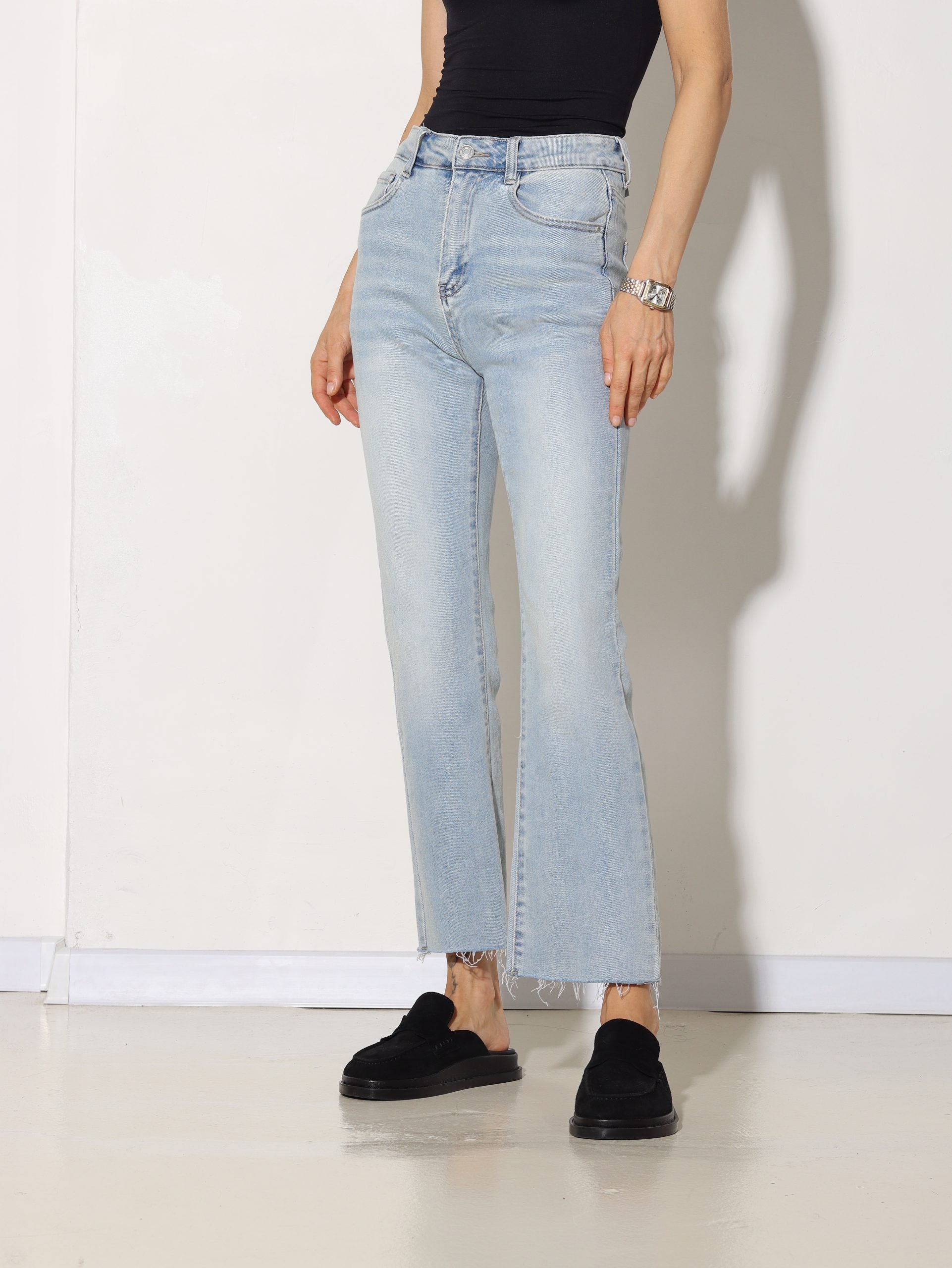 Gaiši zilas Laulia firmas ,, Crop flare ankle '' džinsa bikses - 15813