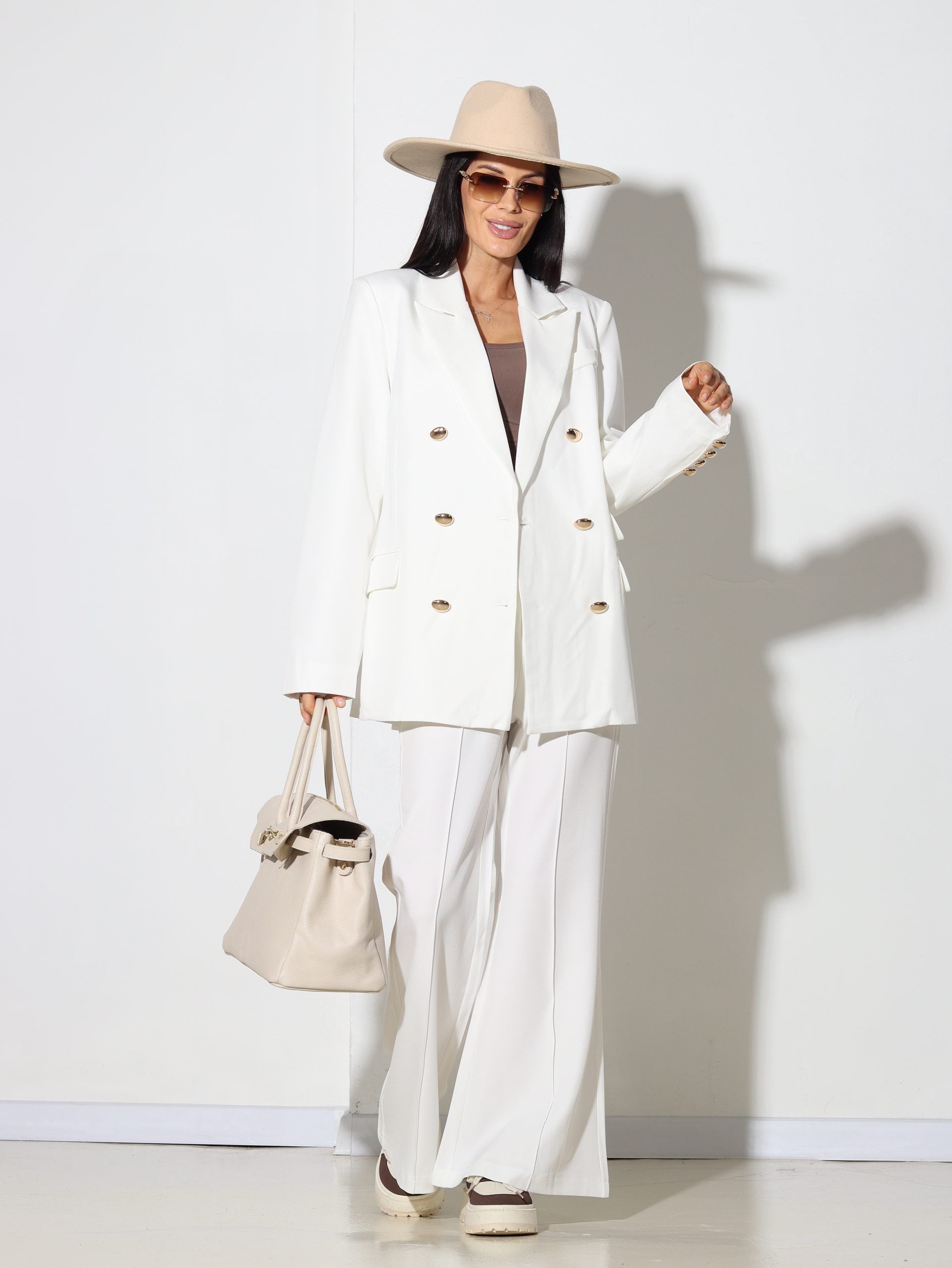 Balts 'Klasika' komplekts (žakete+ bikses) - 15821