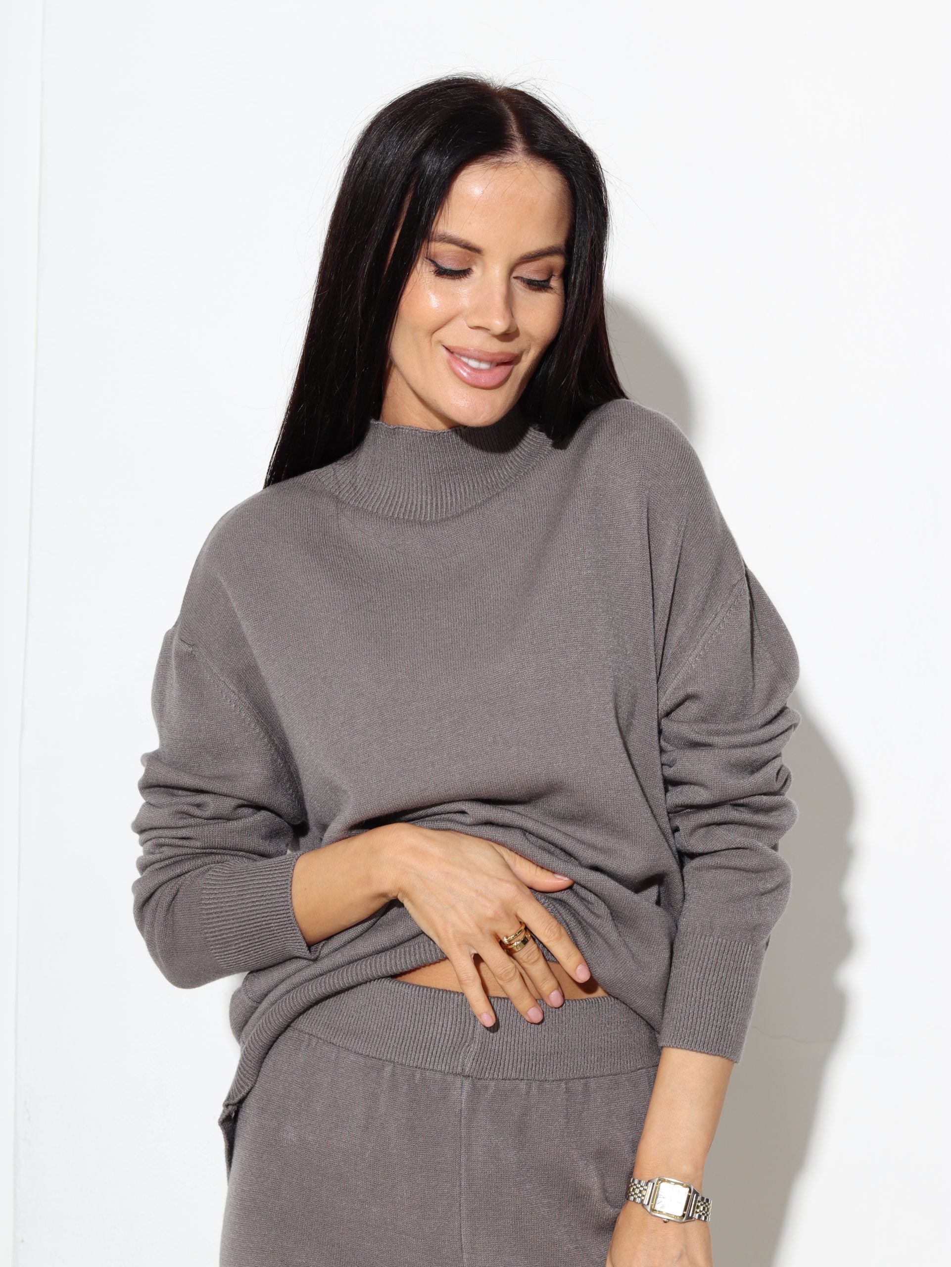 Taupes tonī adīts, 2daļīgs garais komplekts - 17113