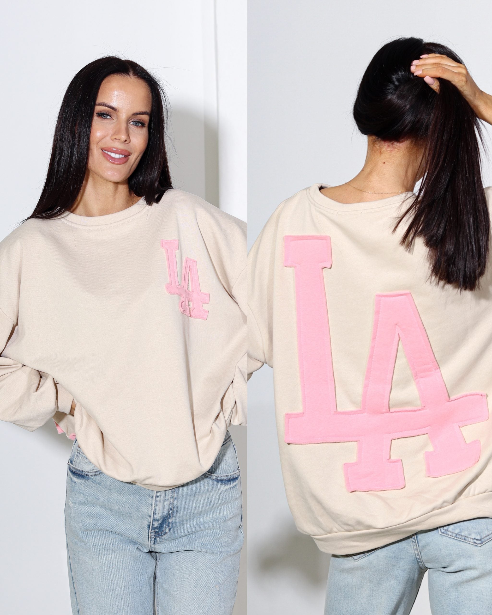 Bēšs ,,LA'' college džemperis - 14083