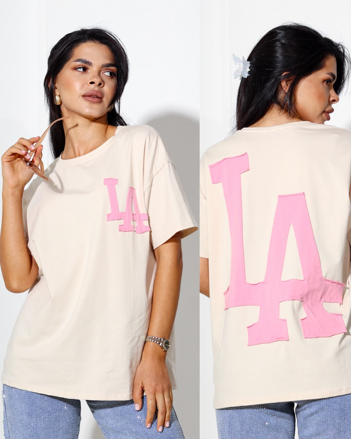 Bēšs 'LA' t-krekls - 14253