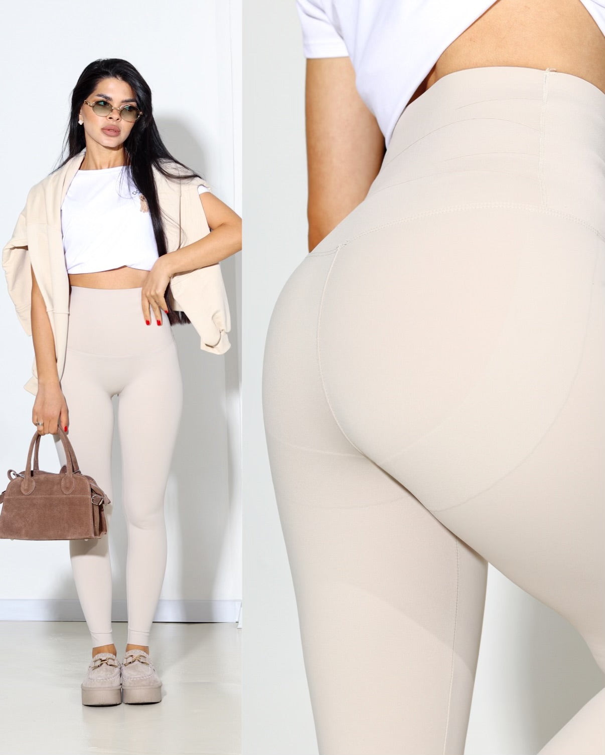 Bēši legingi ar akcentu muguras daļā - 14313