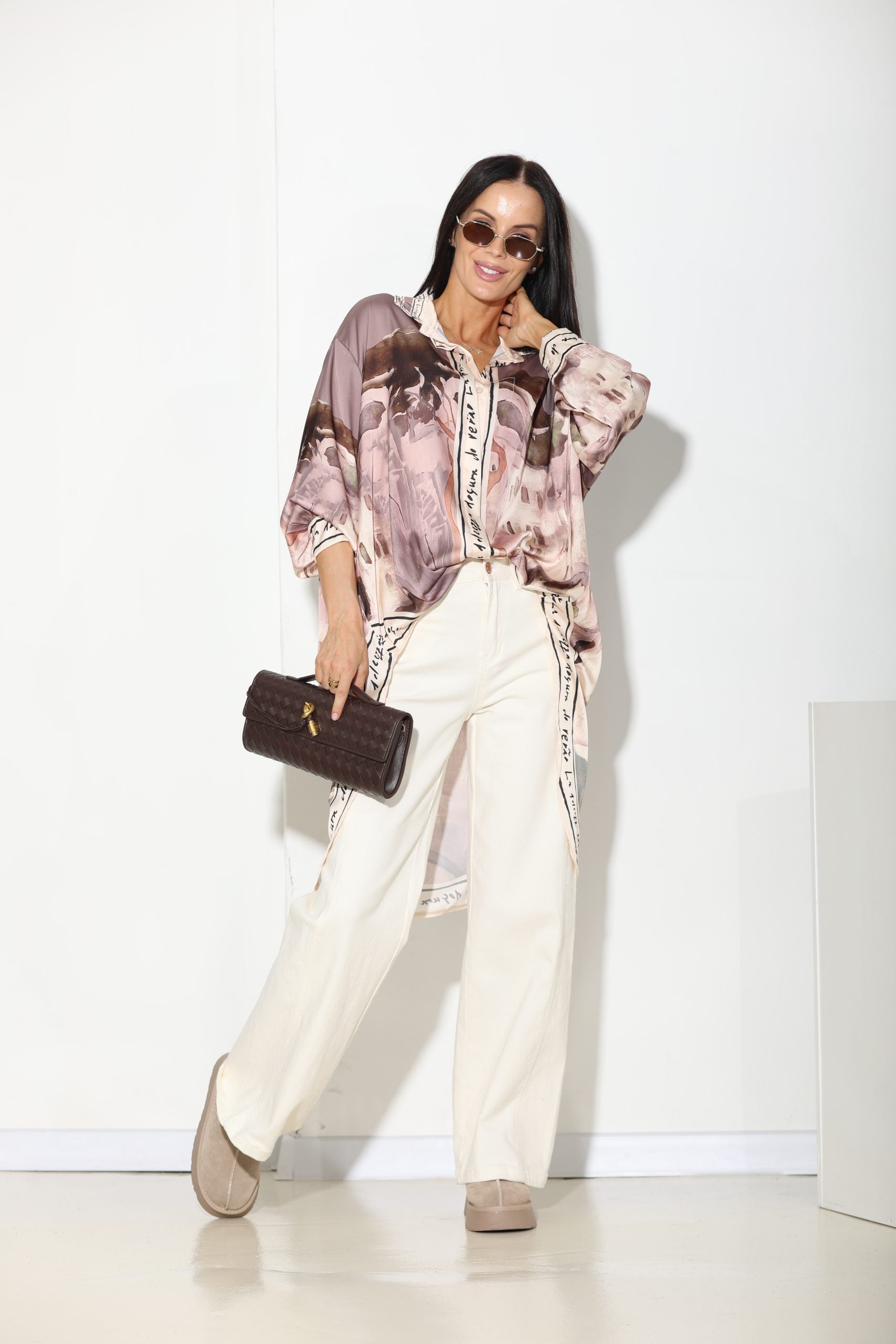 Violets 'Glezna' blūze/krekls ar garu mugurpusi - 16128