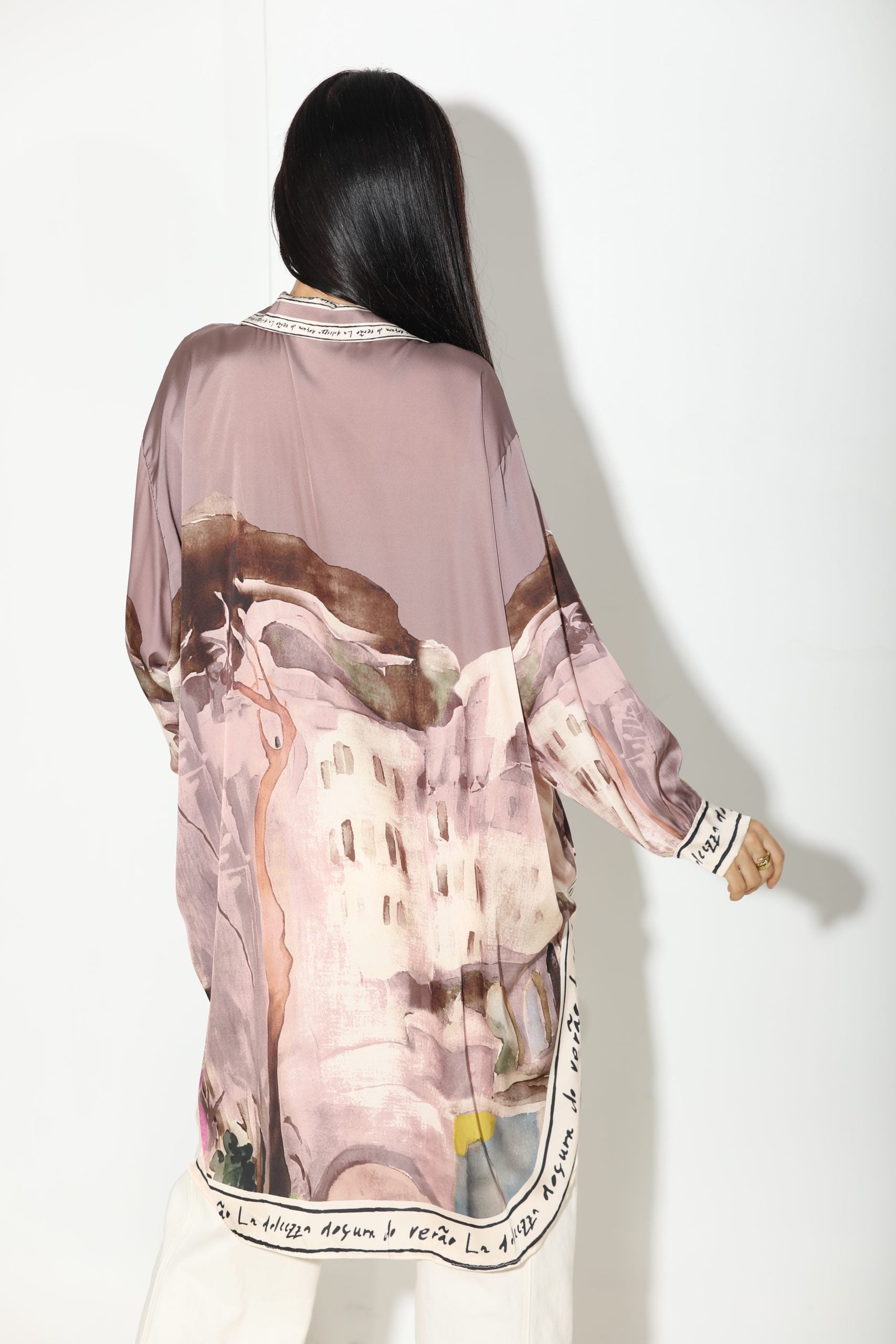 Violets 'Glezna' blūze/krekls ar garu mugurpusi - 16128