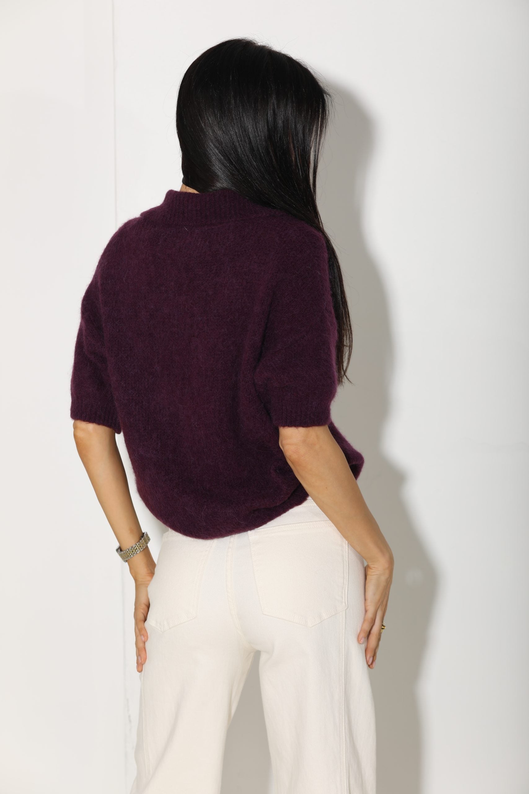 Violeta pogājama alpakas jaka ar krādziņu - 16179