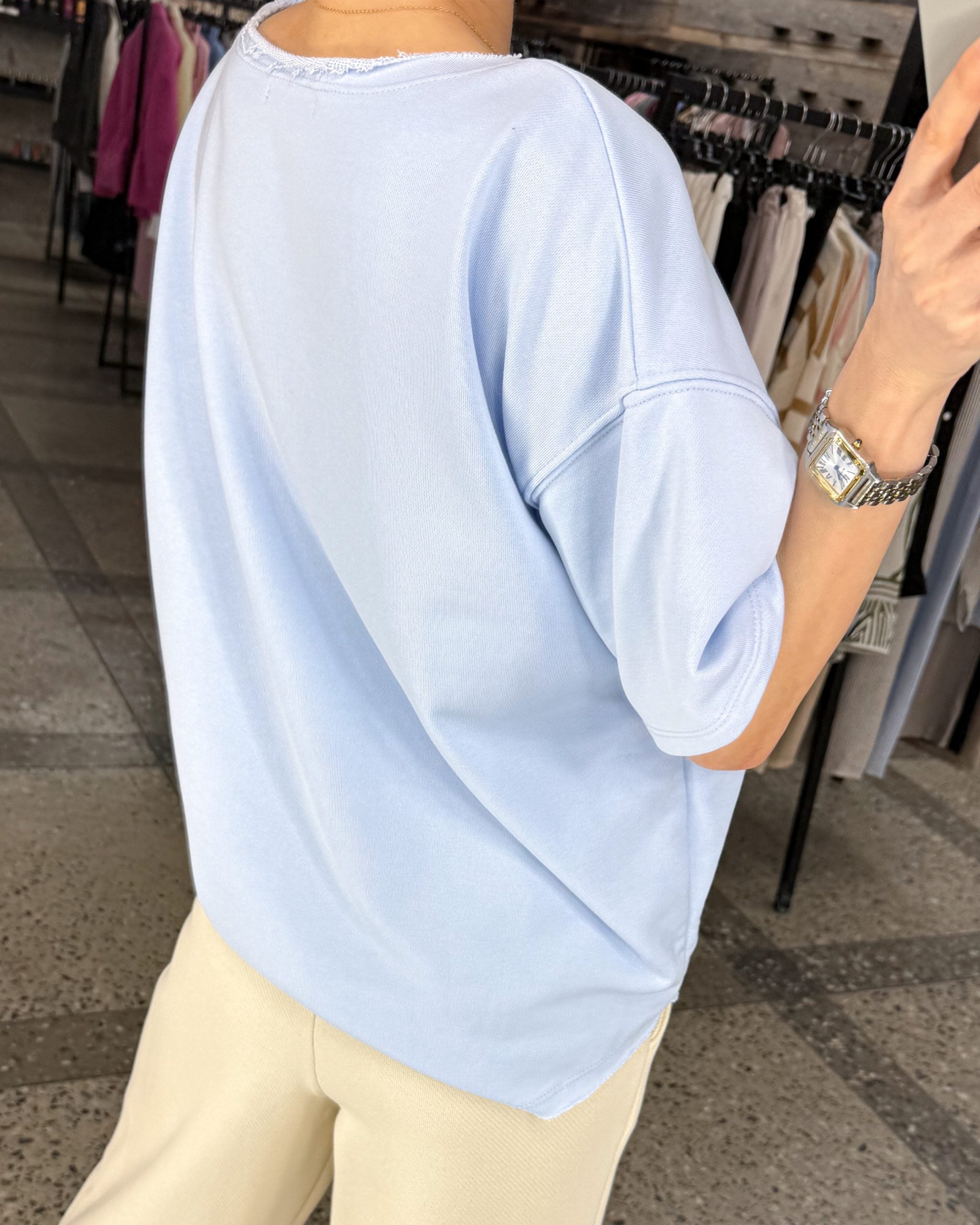 Zils "Prosecco" cilpiņtrikotāšas tops - 14569